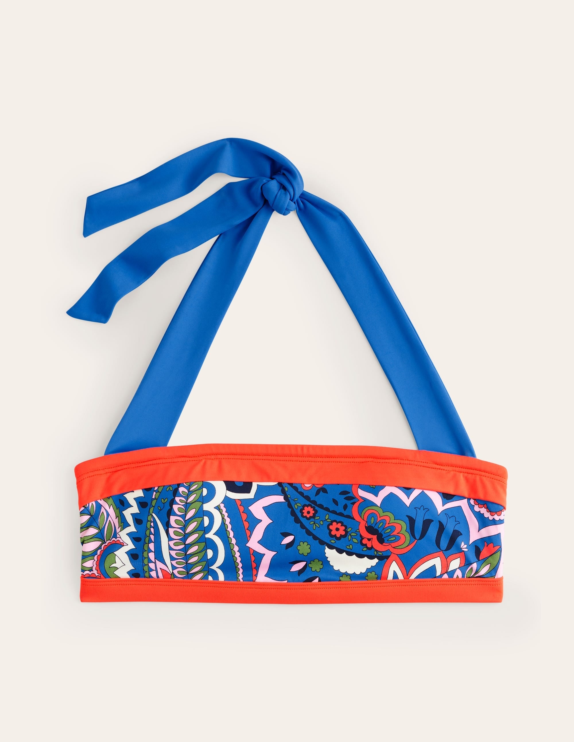 Santorini Bikini Top-Blue, Foliage Paisley - Image 5