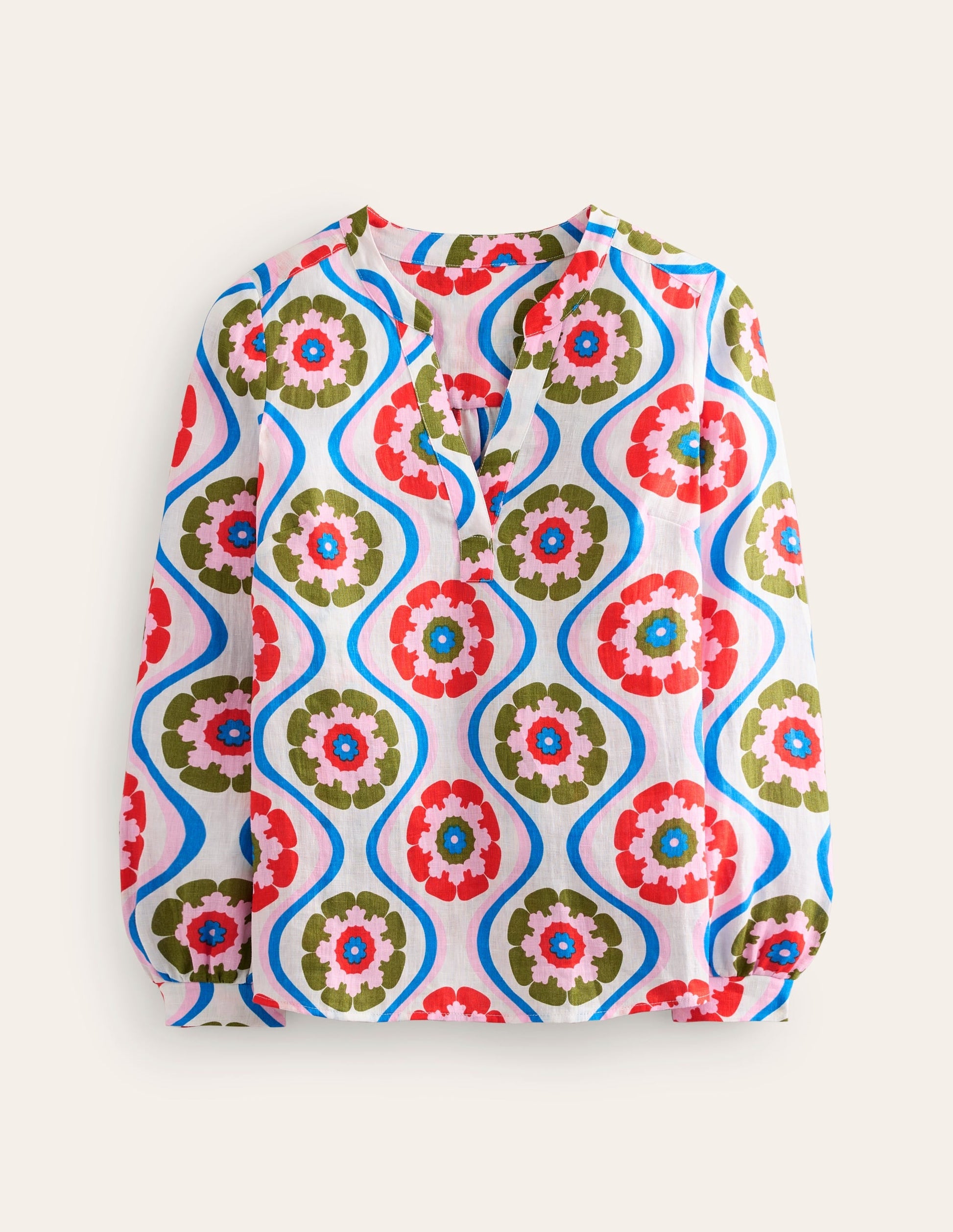 Alice Linen Top-Multi, Geo Floret-6