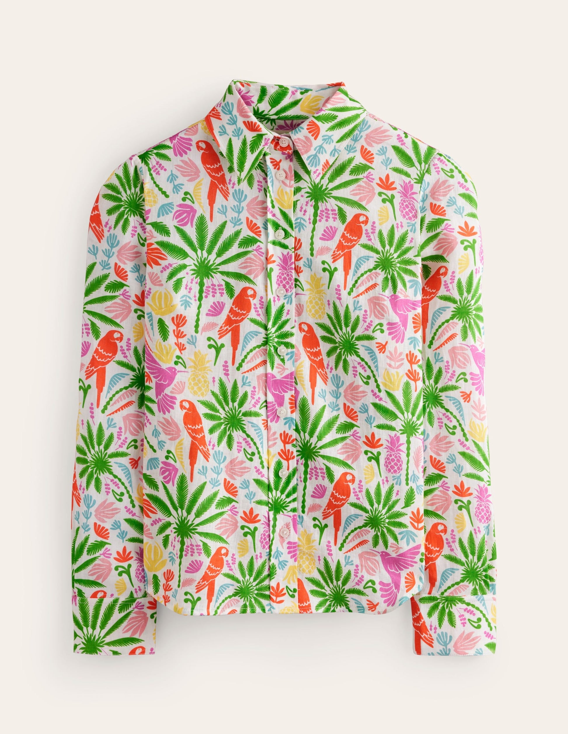 Sienna Linen Shirt-Multi, Tropical Paradise-6