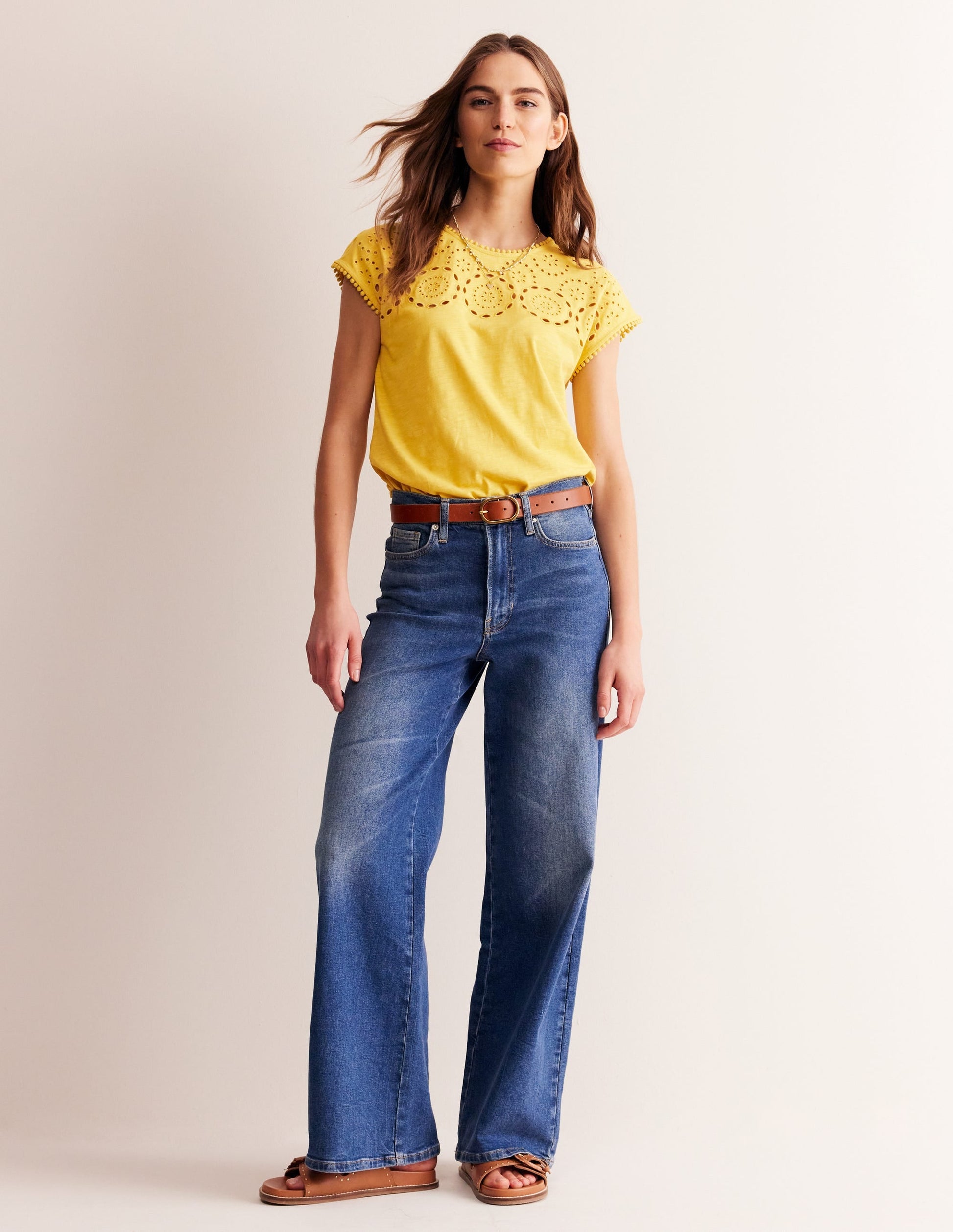 Sasha Broderie T-Shirt-Ceylon Yellow-4