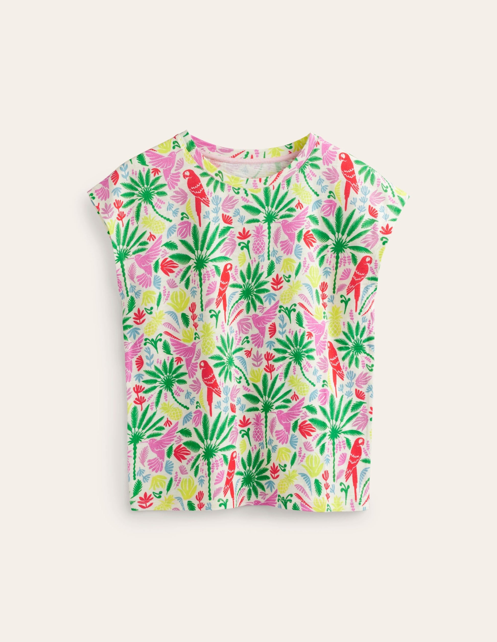 Louisa Printed Slub T-Shirt-Multi, Tropical Paradise-5