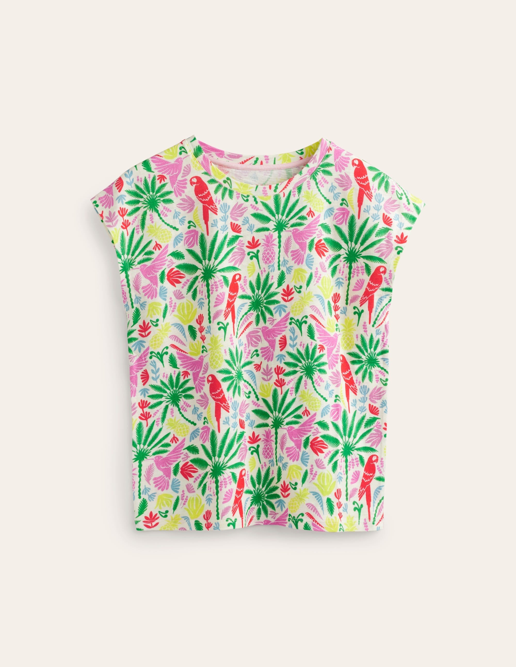 Louisa Printed Slub T-Shirt-Multi, Tropical Paradise - Image 5