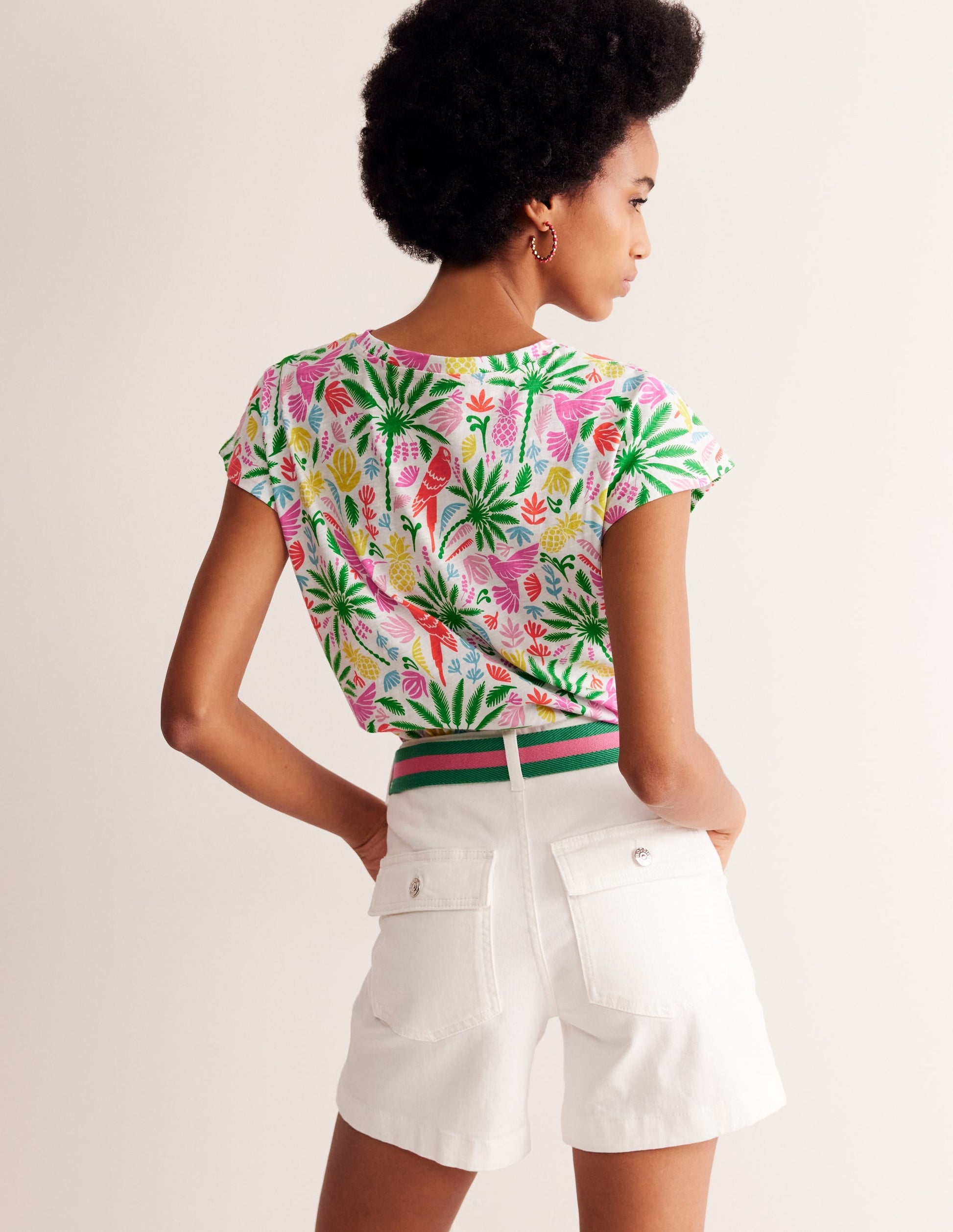 Louisa Printed Slub T-Shirt-Multi, Tropical Paradise-3