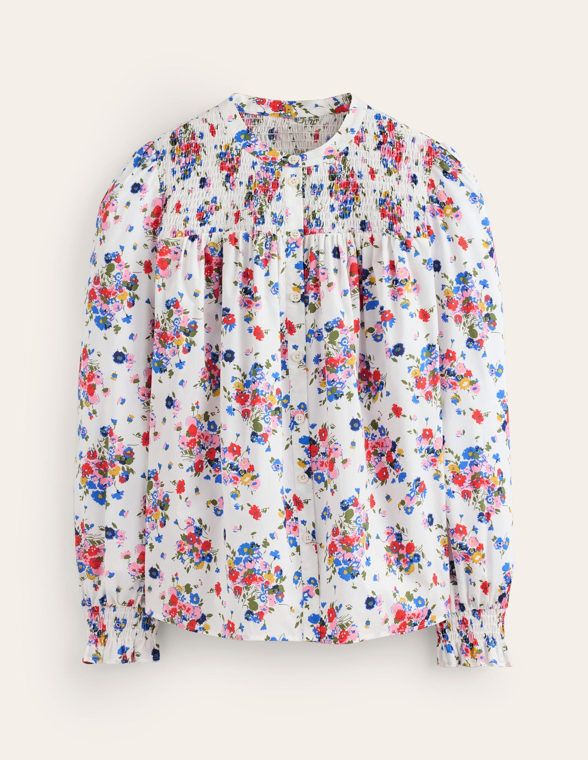 Helena Cotton Blouse-Ivory, Wild Cluster-5