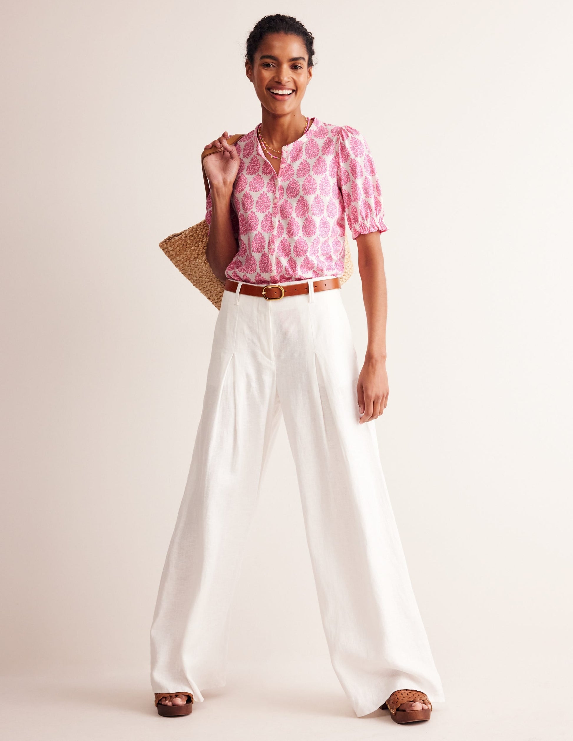 Dolly Puff Sleeve Jersey Shirt-Sangria Sunset, Floret Paisley-4