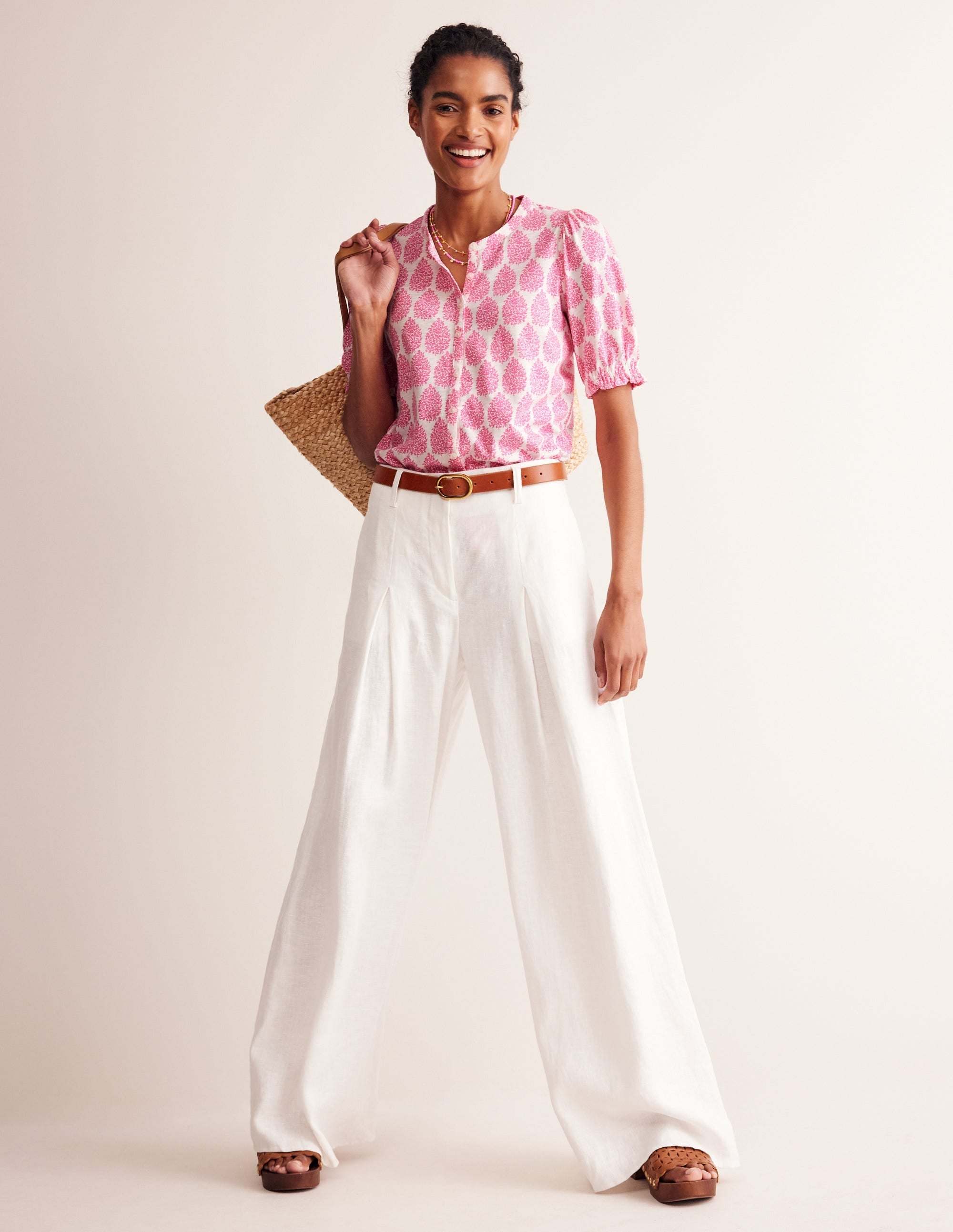 Dolly Puff Sleeve Jersey Shirt-Sangria Sunset, Floret Paisley - Image 4