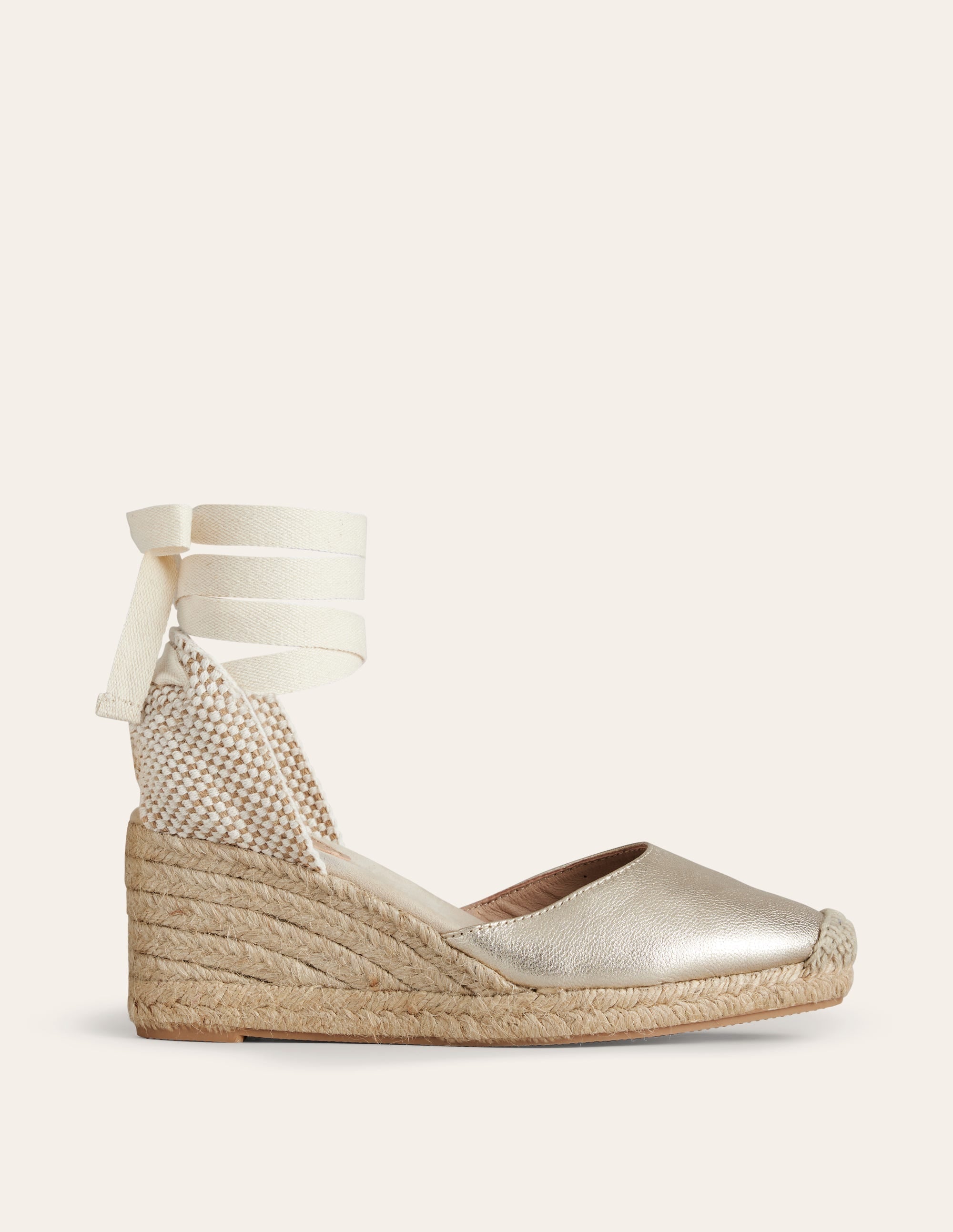 Cassie Espadrille Wedge-Gold - Image 1