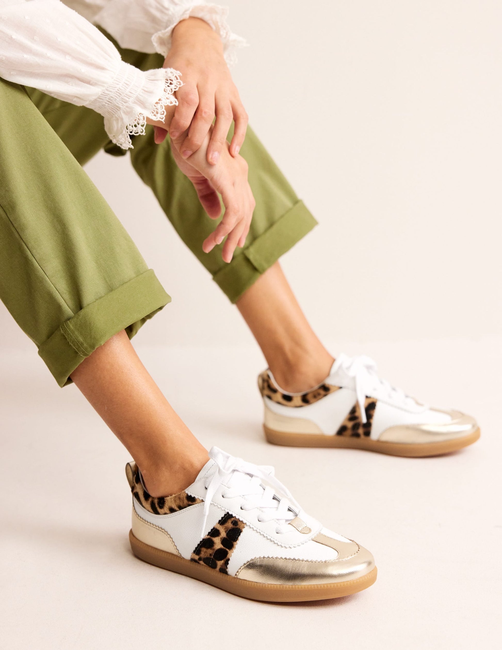 Erin Retro Tennis Trainers-Off White/ Classic Leopard-1