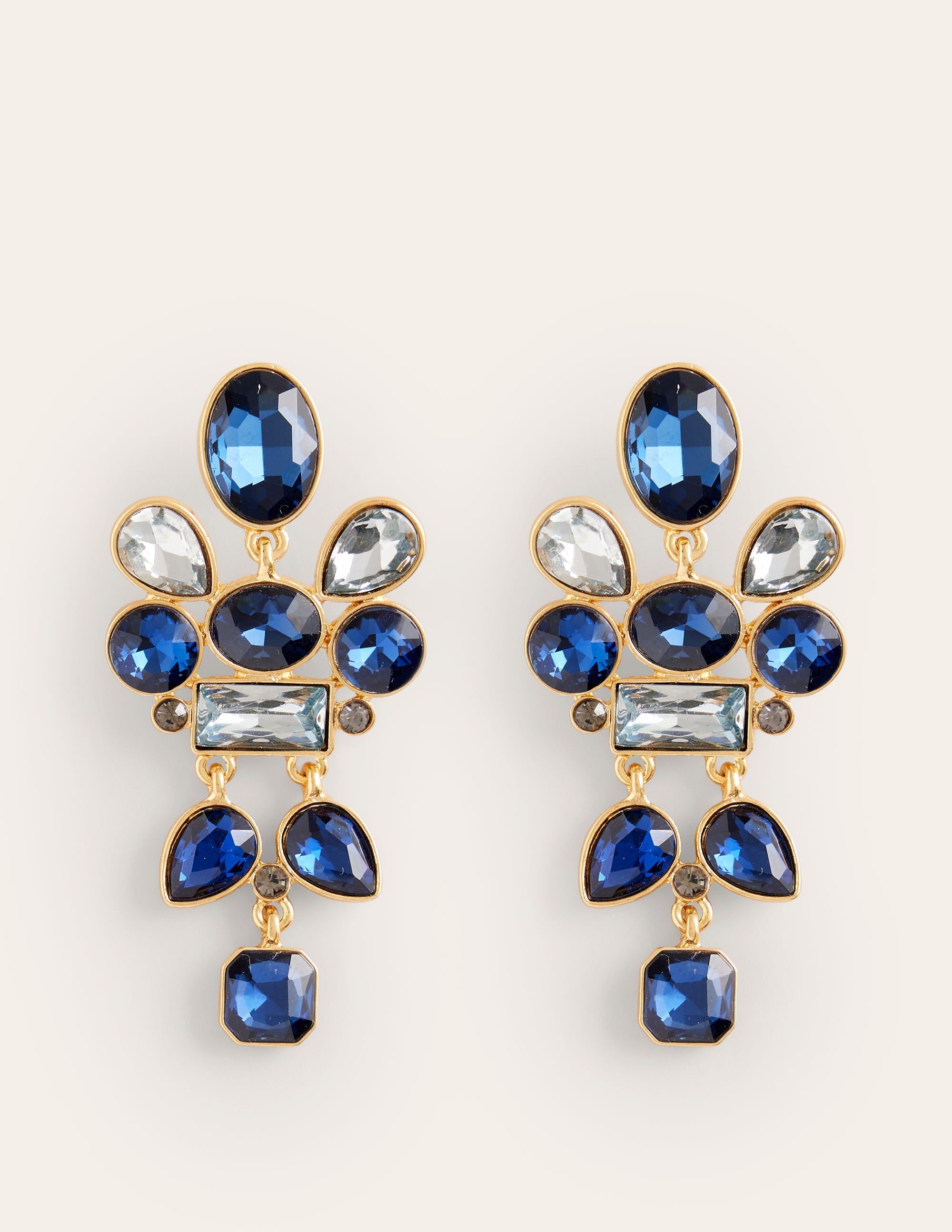 Mega Cluster Jewel Earrings-Blue - Image 2
