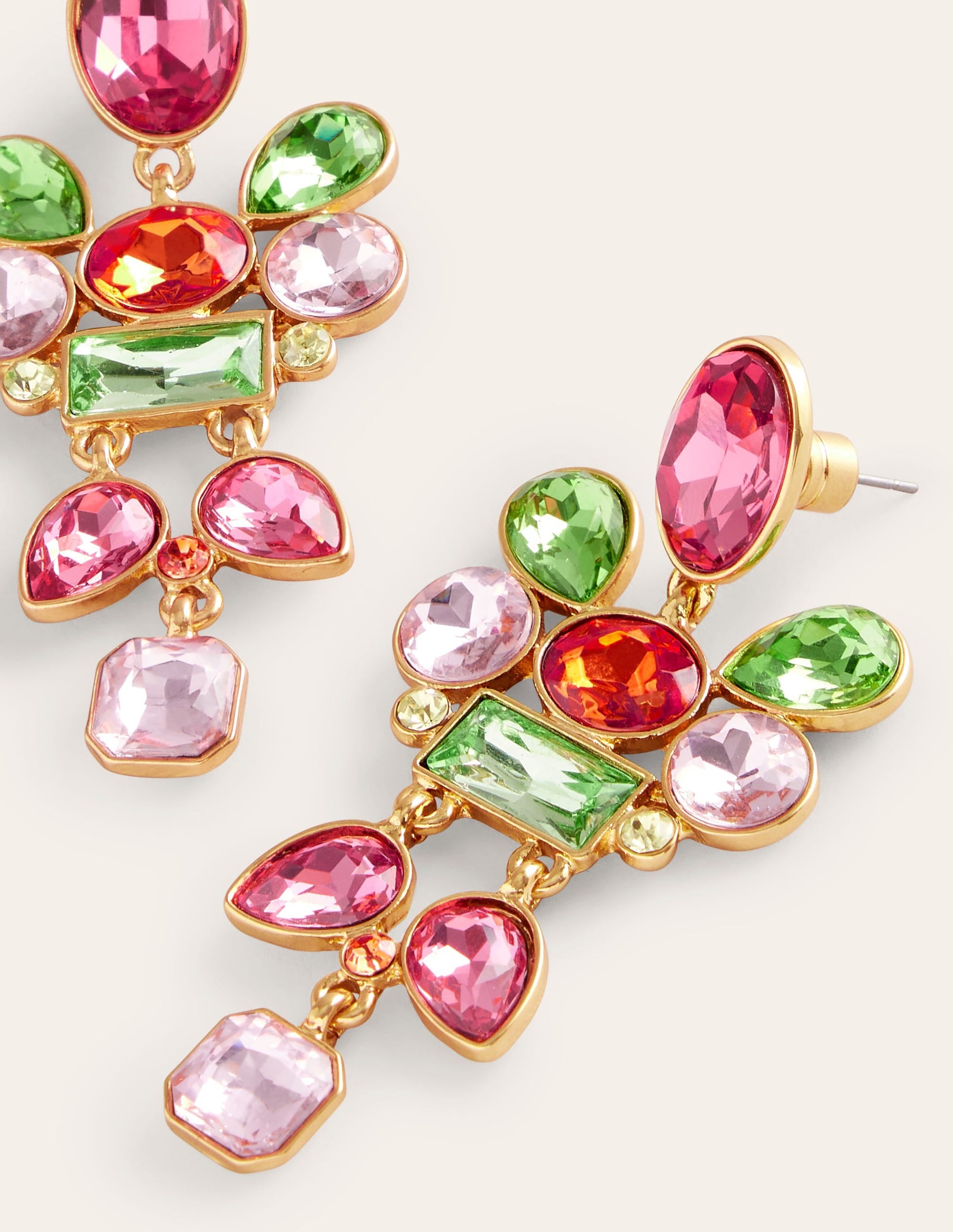 Mega Cluster Jewel Earrings-Pink-3
