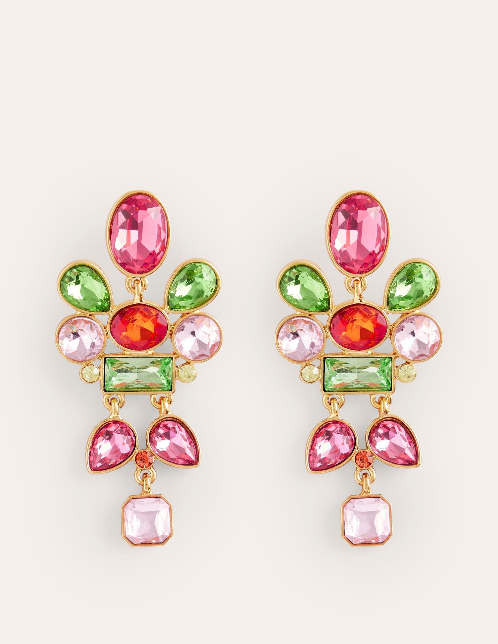 Mega Cluster Jewel Earrings-Pink - Image 2