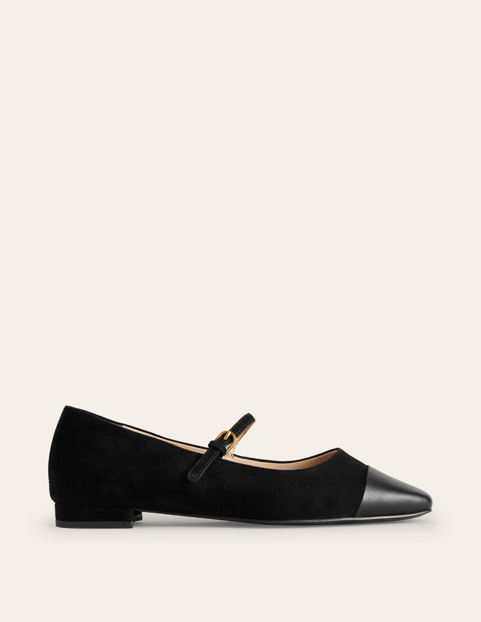 Penelope Mary Jane Flat-Black Suede-1