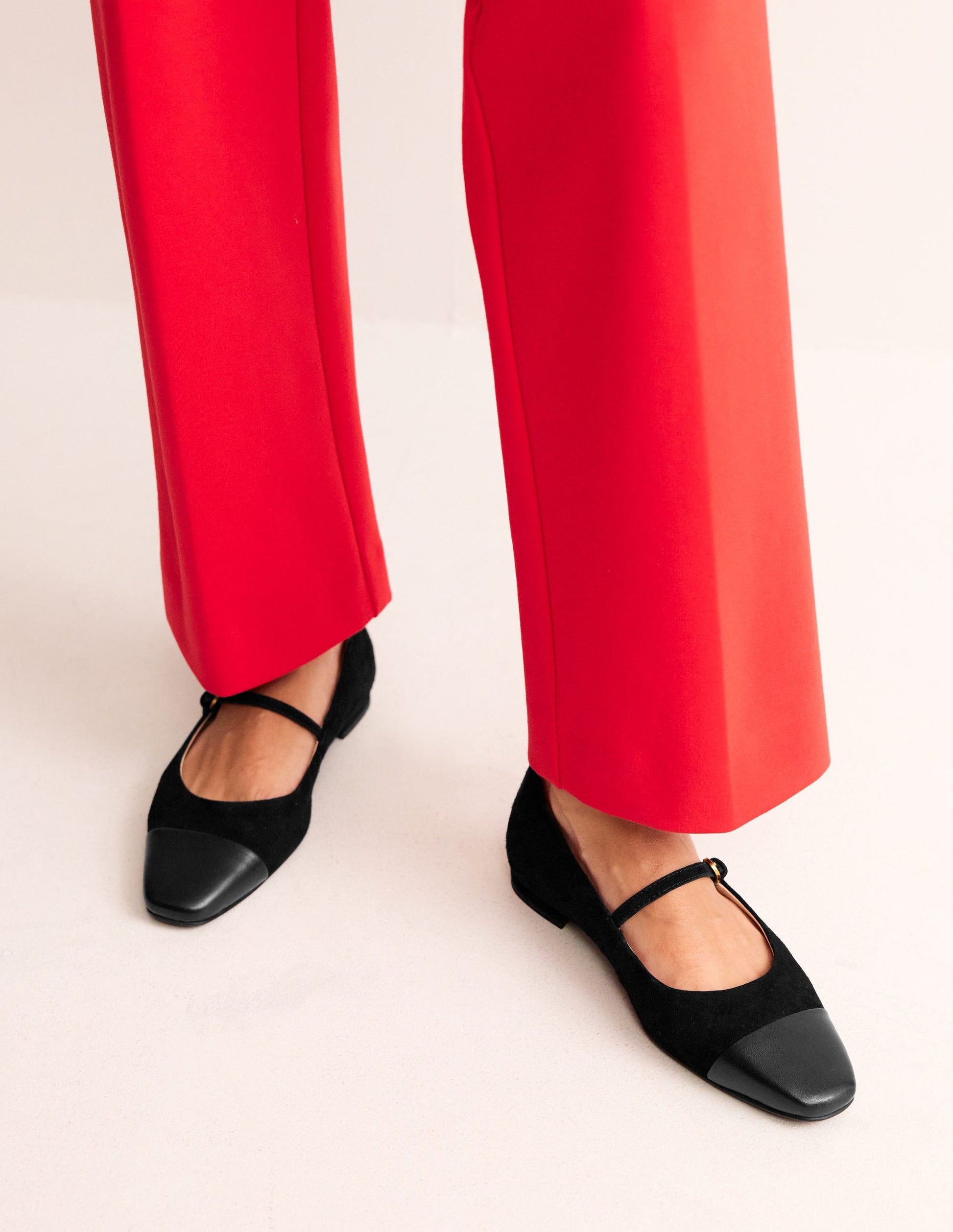 Penelope Mary Jane Flat-Black Suede-2