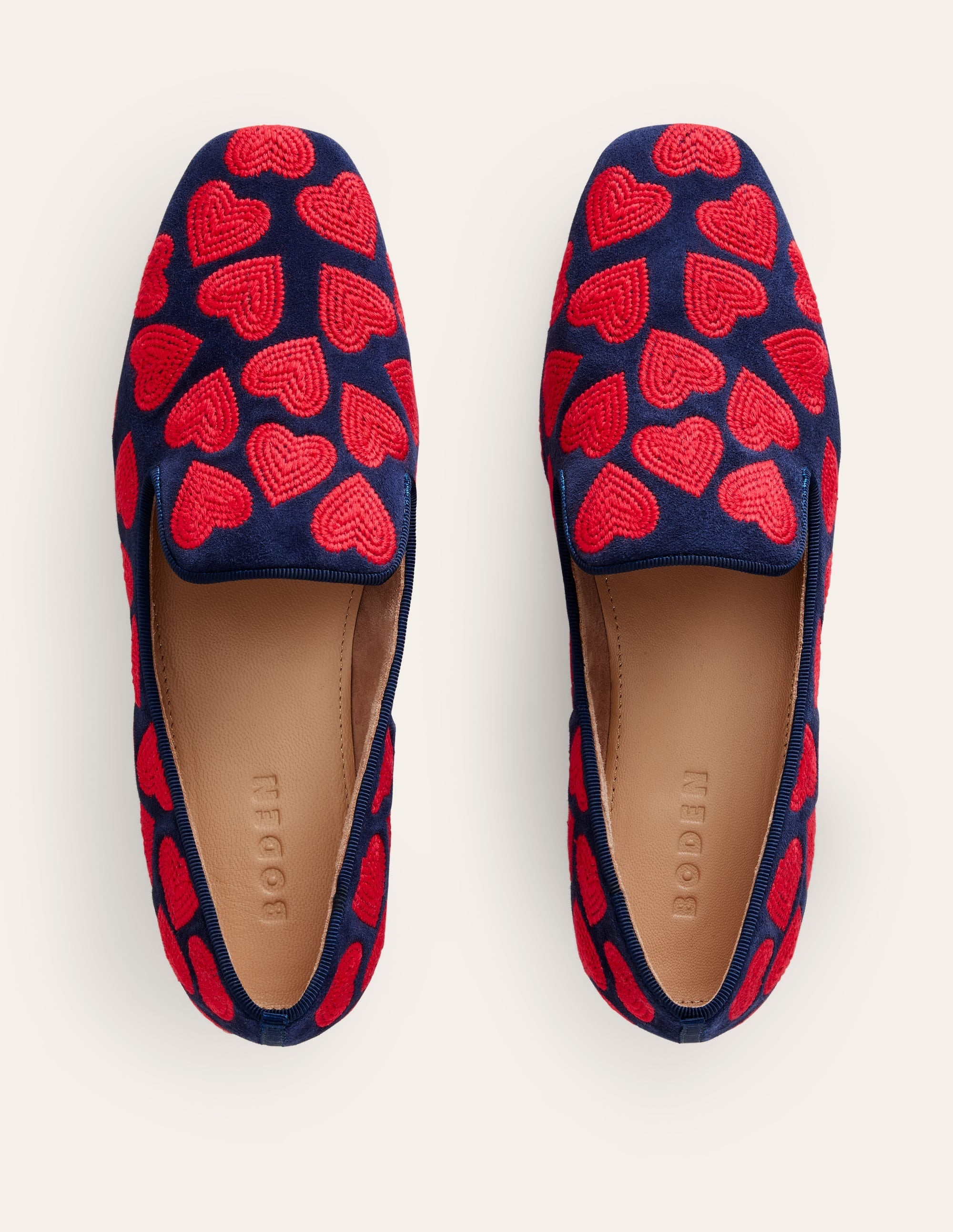 Slipper Cut Loafer-Navy, Red Heart - Image 6