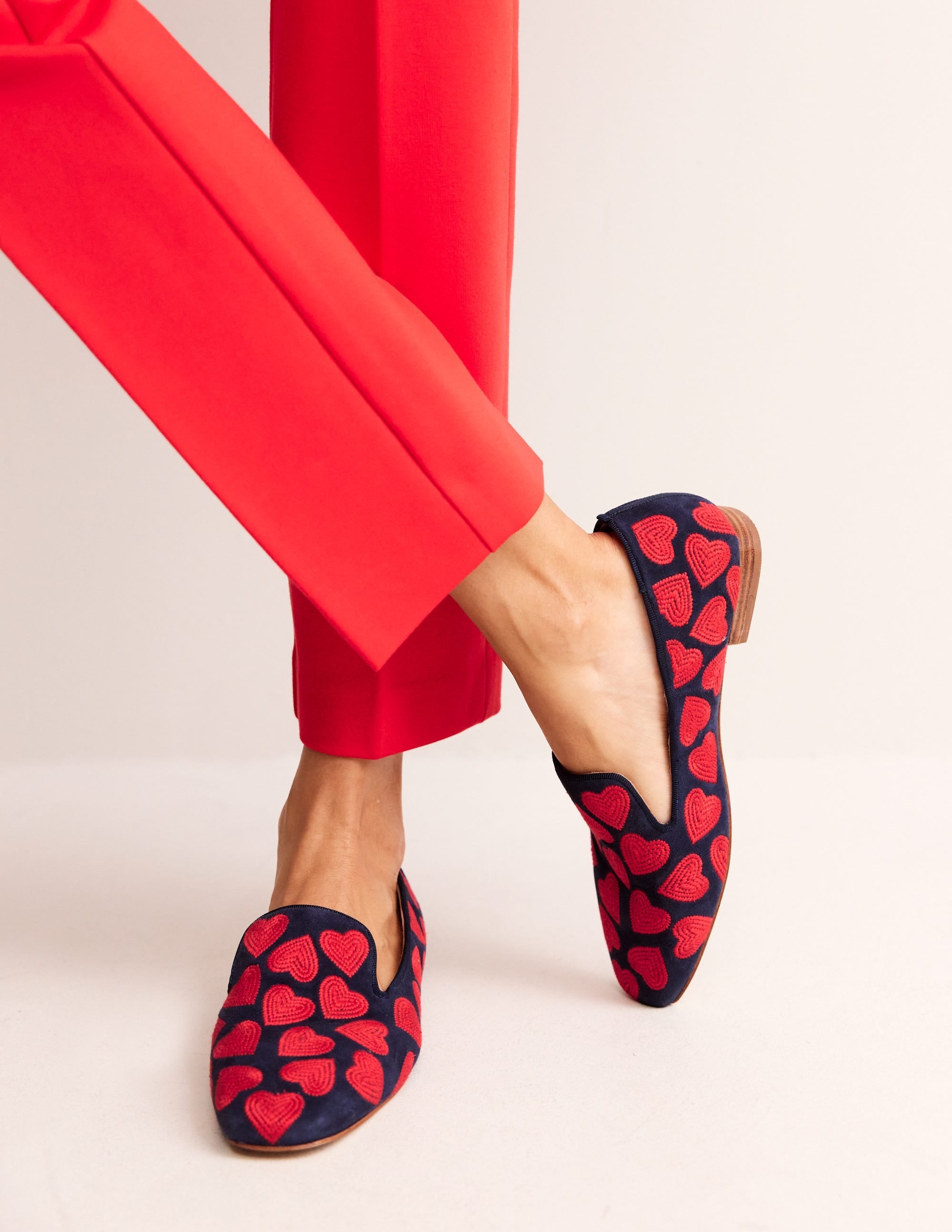 Slipper Cut Loafer-Navy, Red Heart - Image 2