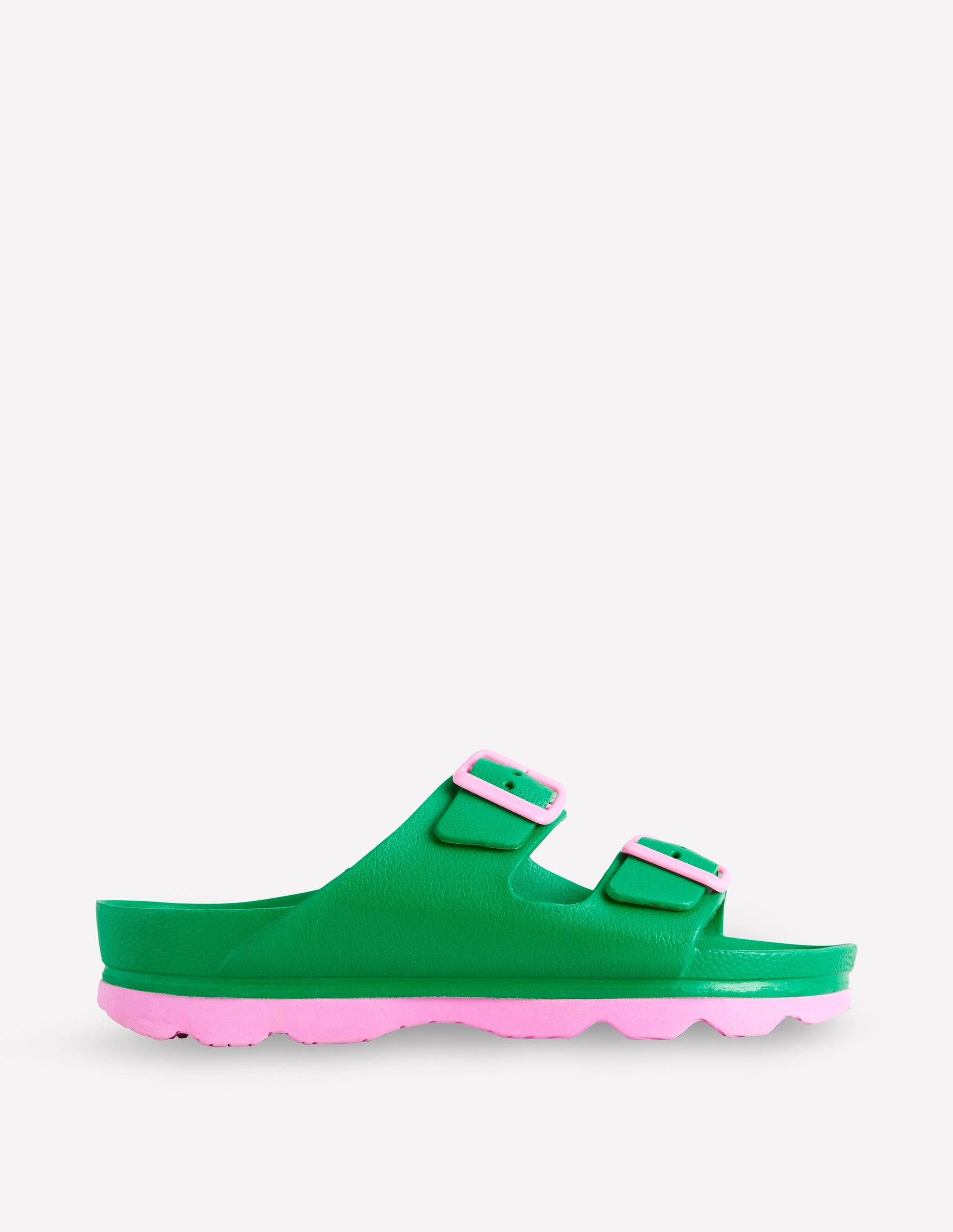 Lyla Double Buckle Slide-Rich Emerald/Soft Pink-1