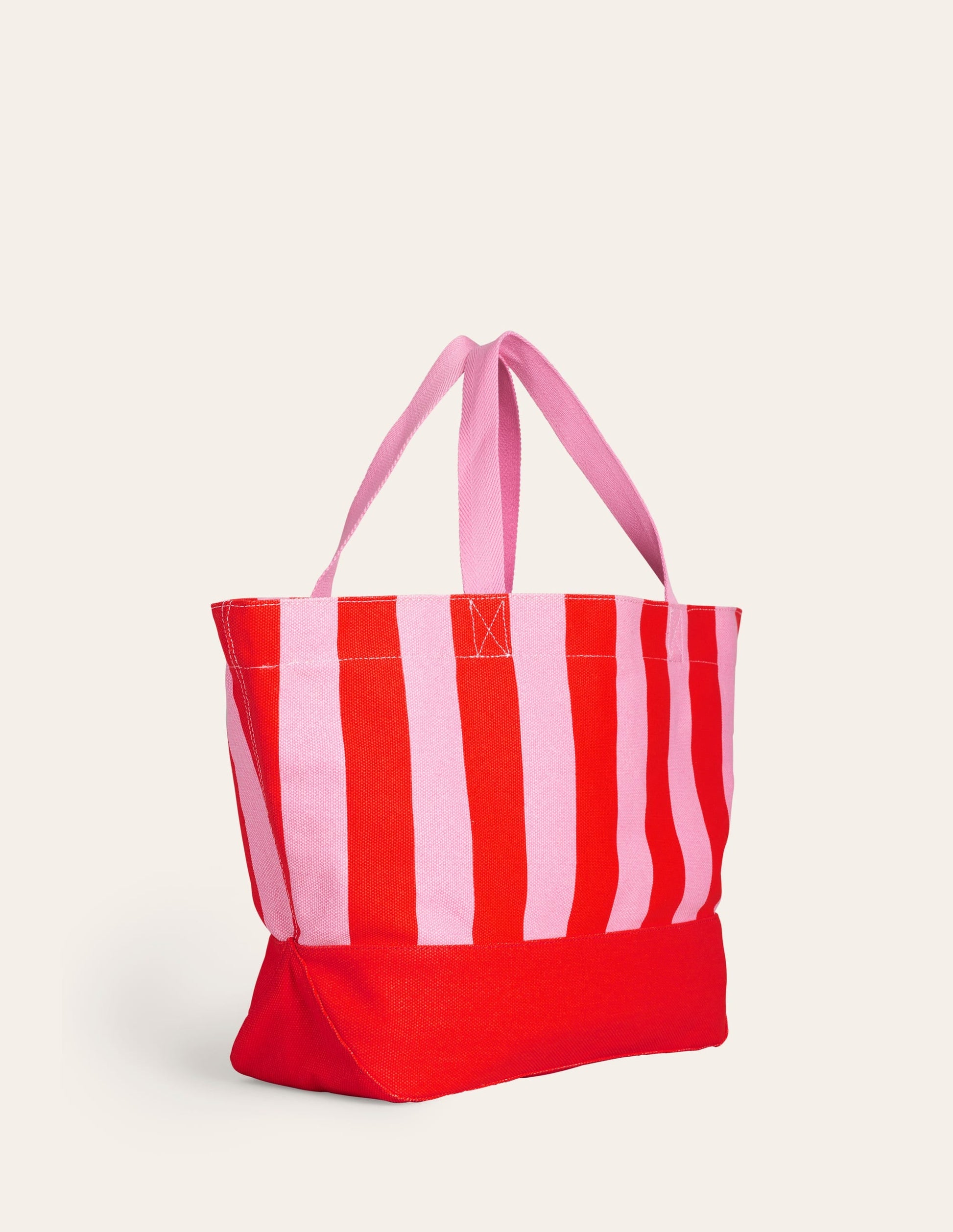 Relaxed Canvas Tote Bag-Pink Stripe-3