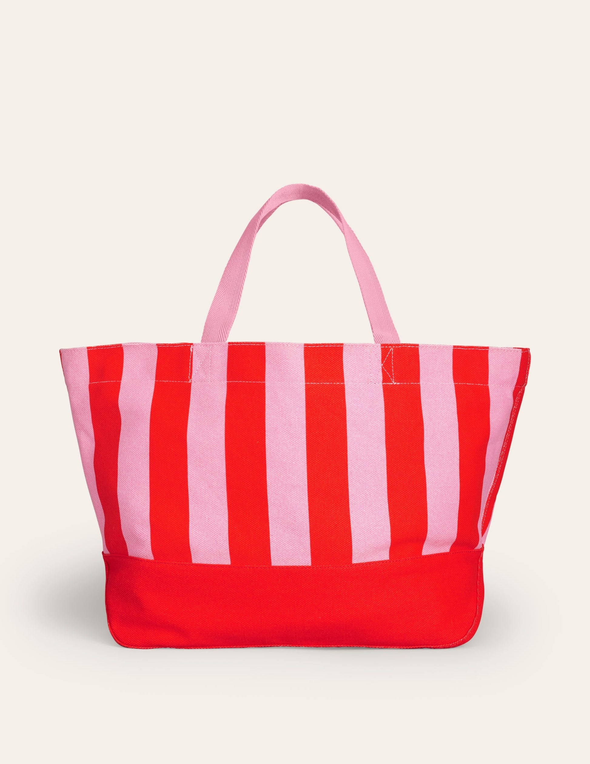 Relaxed Canvas Tote Bag-Pink Stripe-2