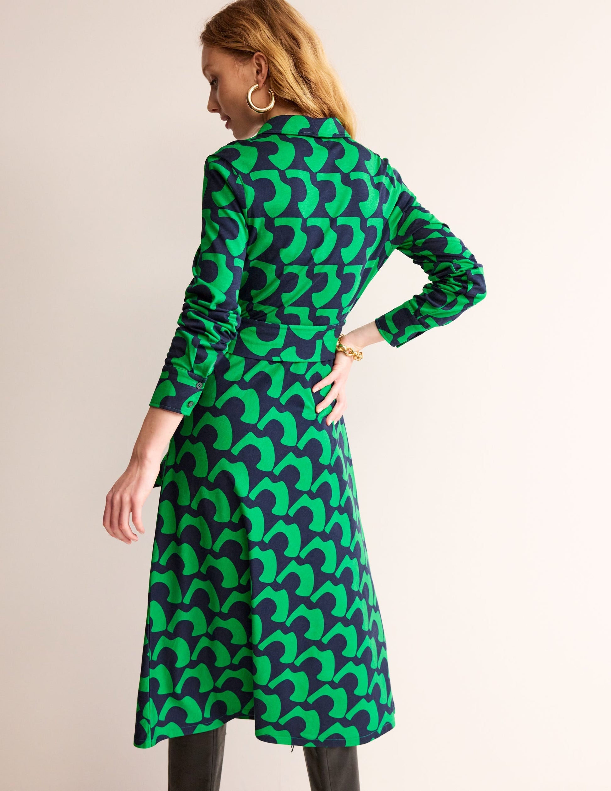 Laura Jersey Midi Shress-Green Tambourine, Arc Geo-3