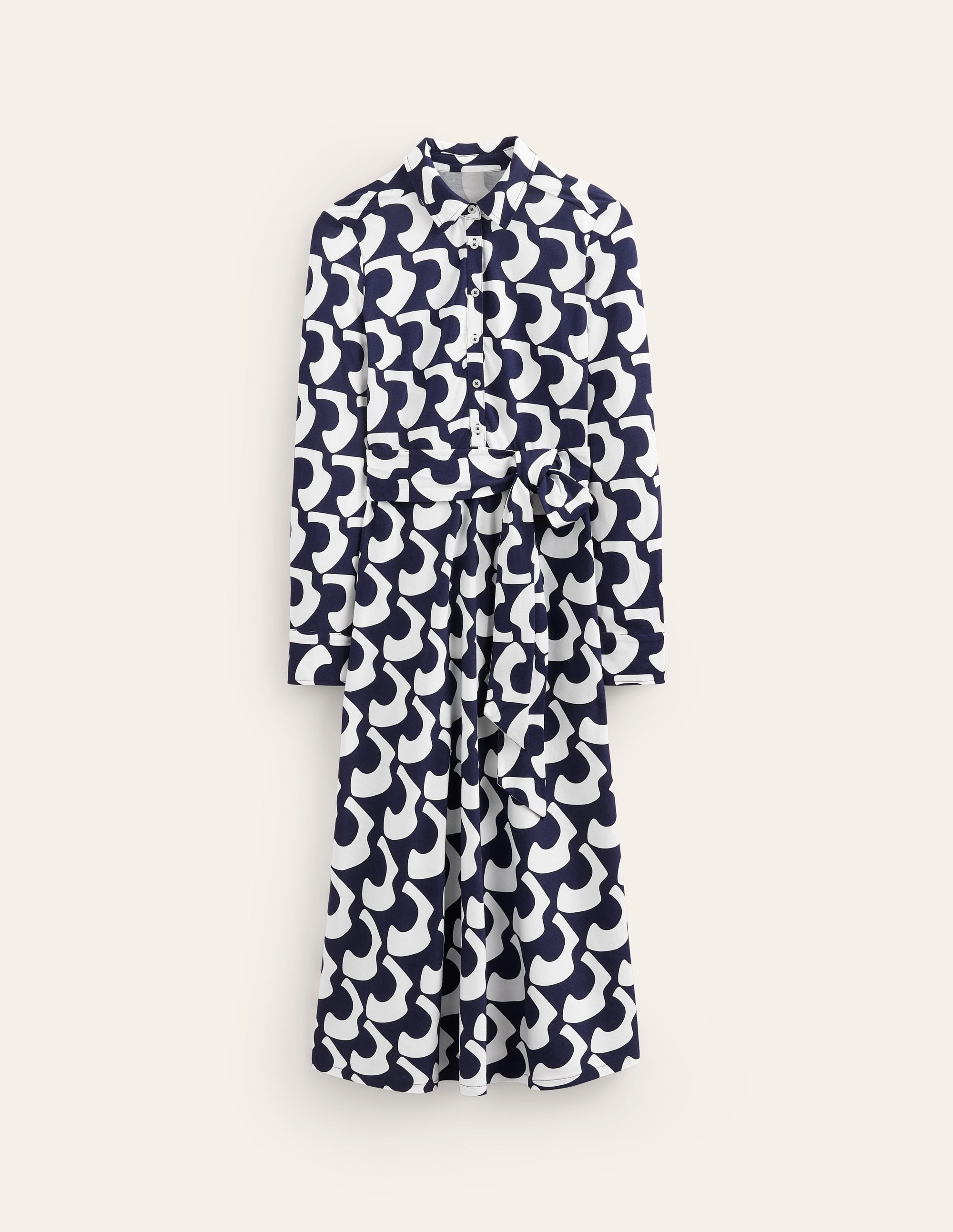 Laura Jersey Midi Shress-French Navy, Arc Geo - Image 5