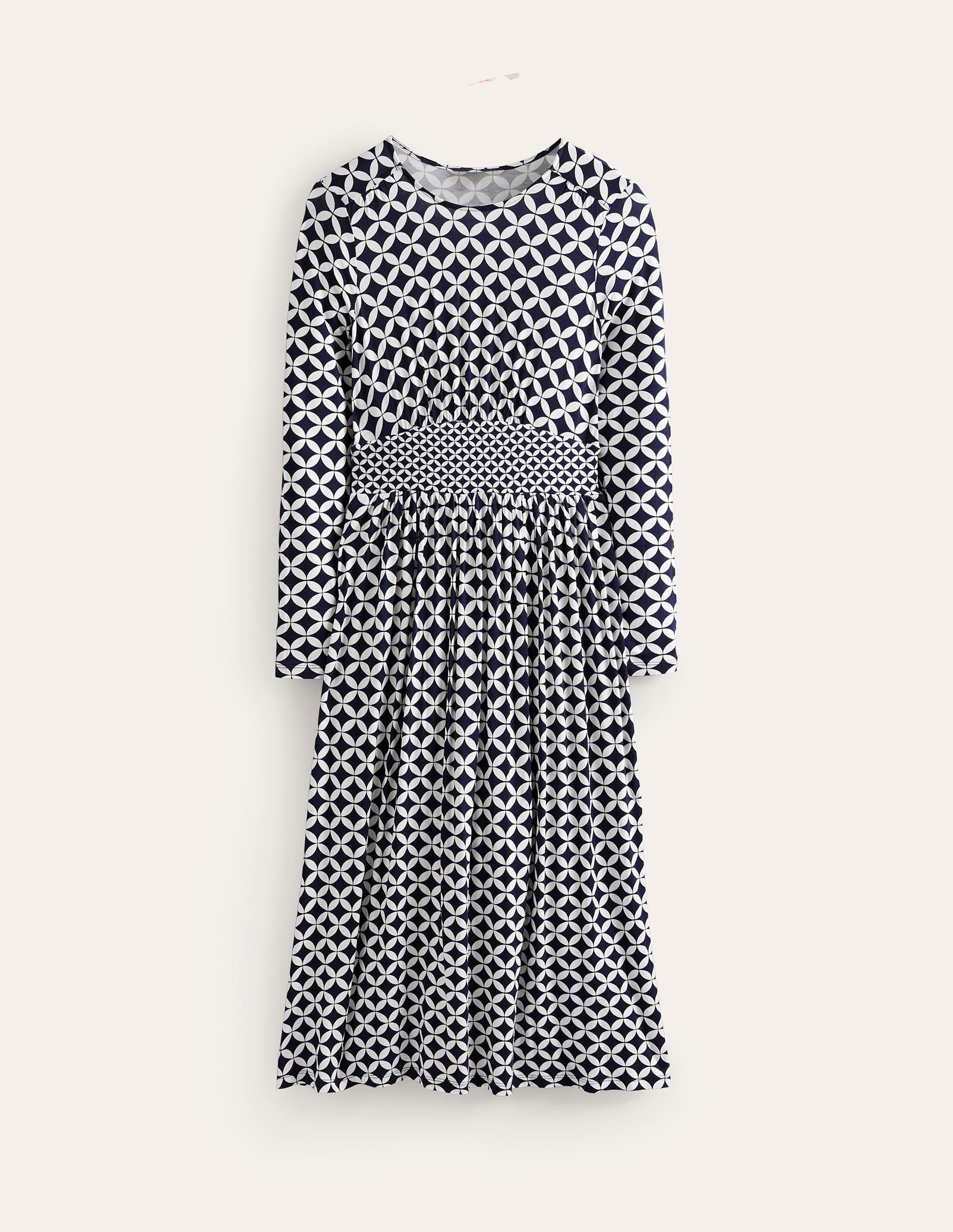 Thea Long Sleeve Midi Dress-French Navy, Diamond Terrace-5
