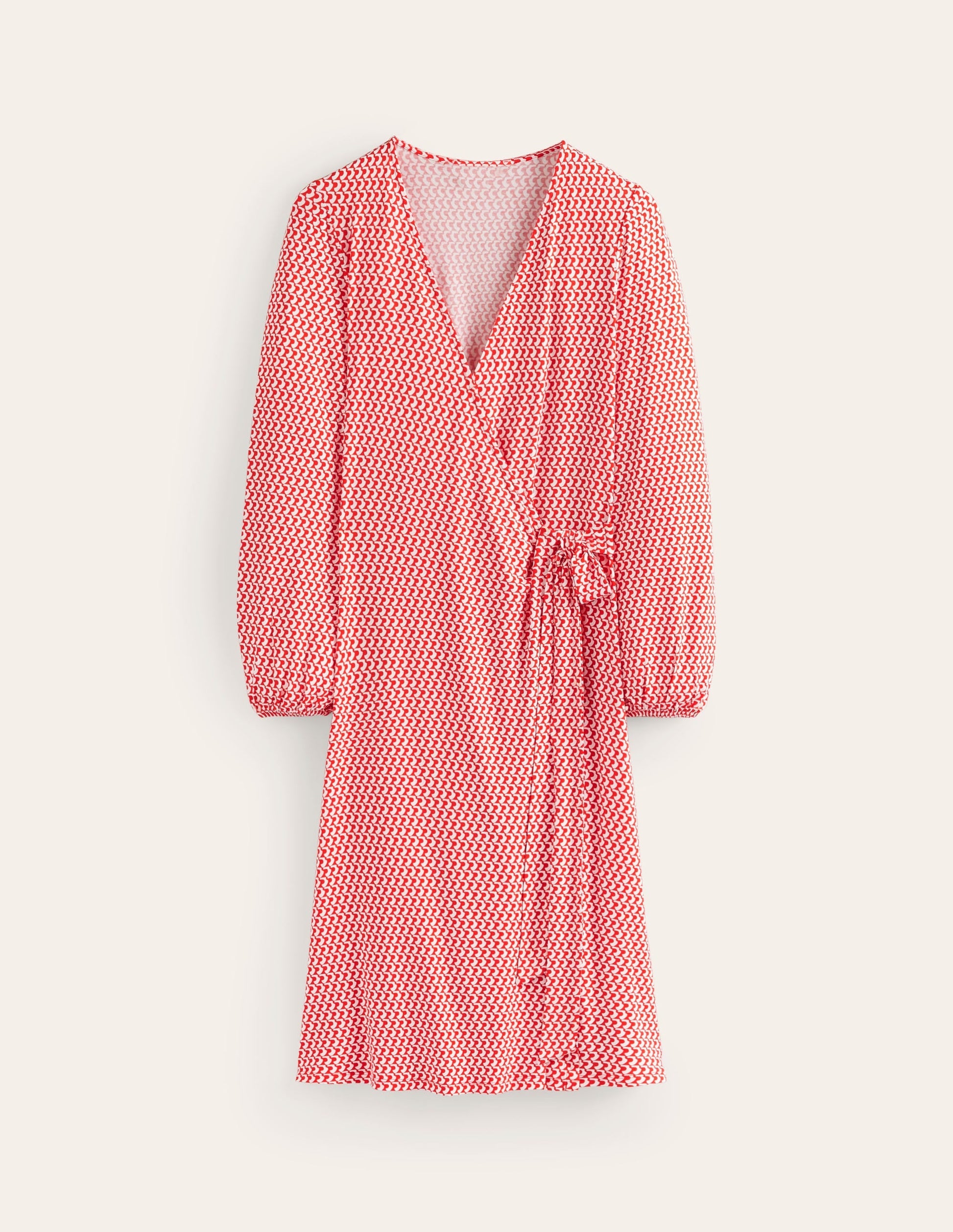 Joanna Jersey Midi Wrap Dress-Flame Scarlet, Arc Geo-6