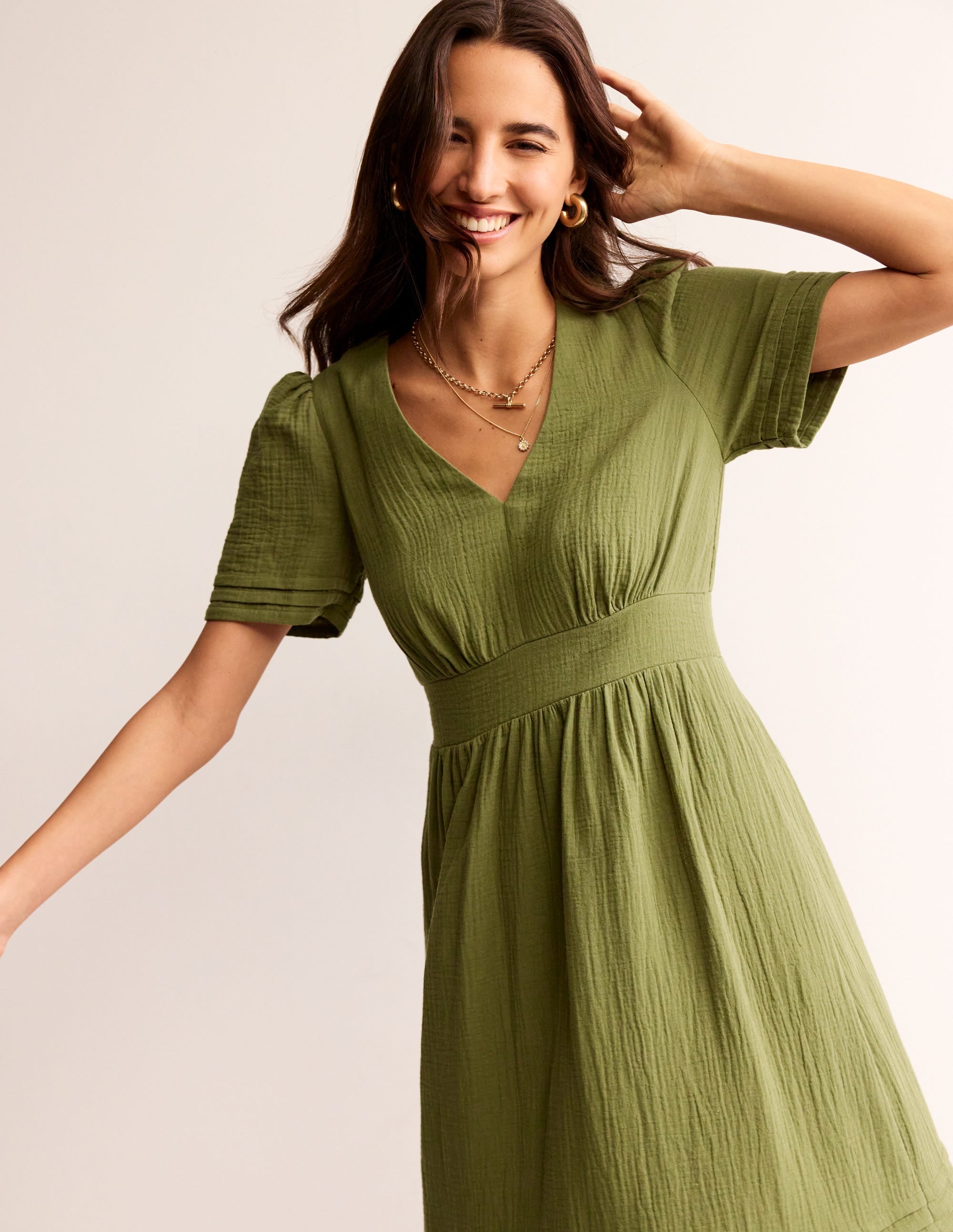 Eve Double Cloth Midi Dress-Mayfly - Image 1