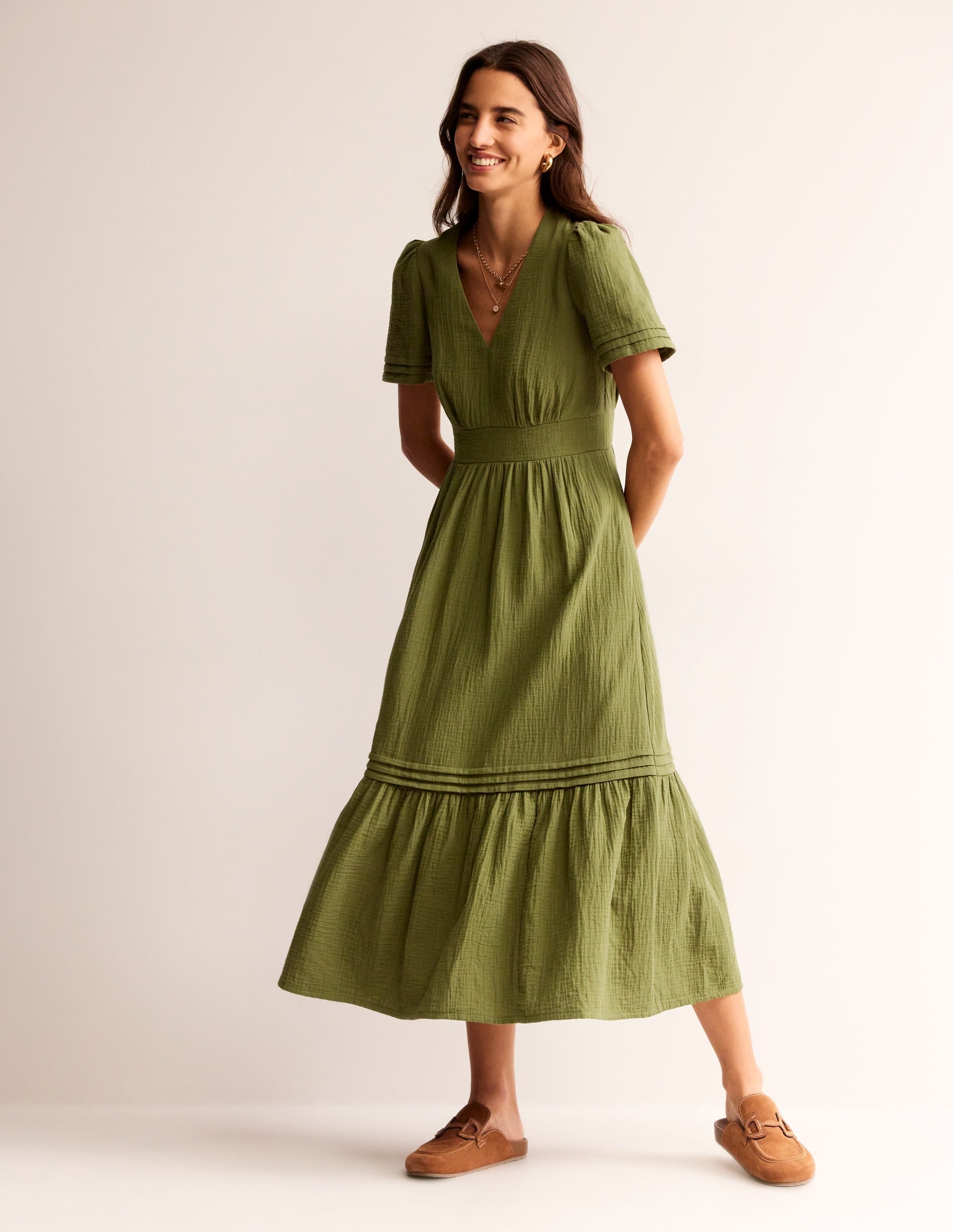 Eve Double Cloth Midi Dress-Mayfly - Image 2