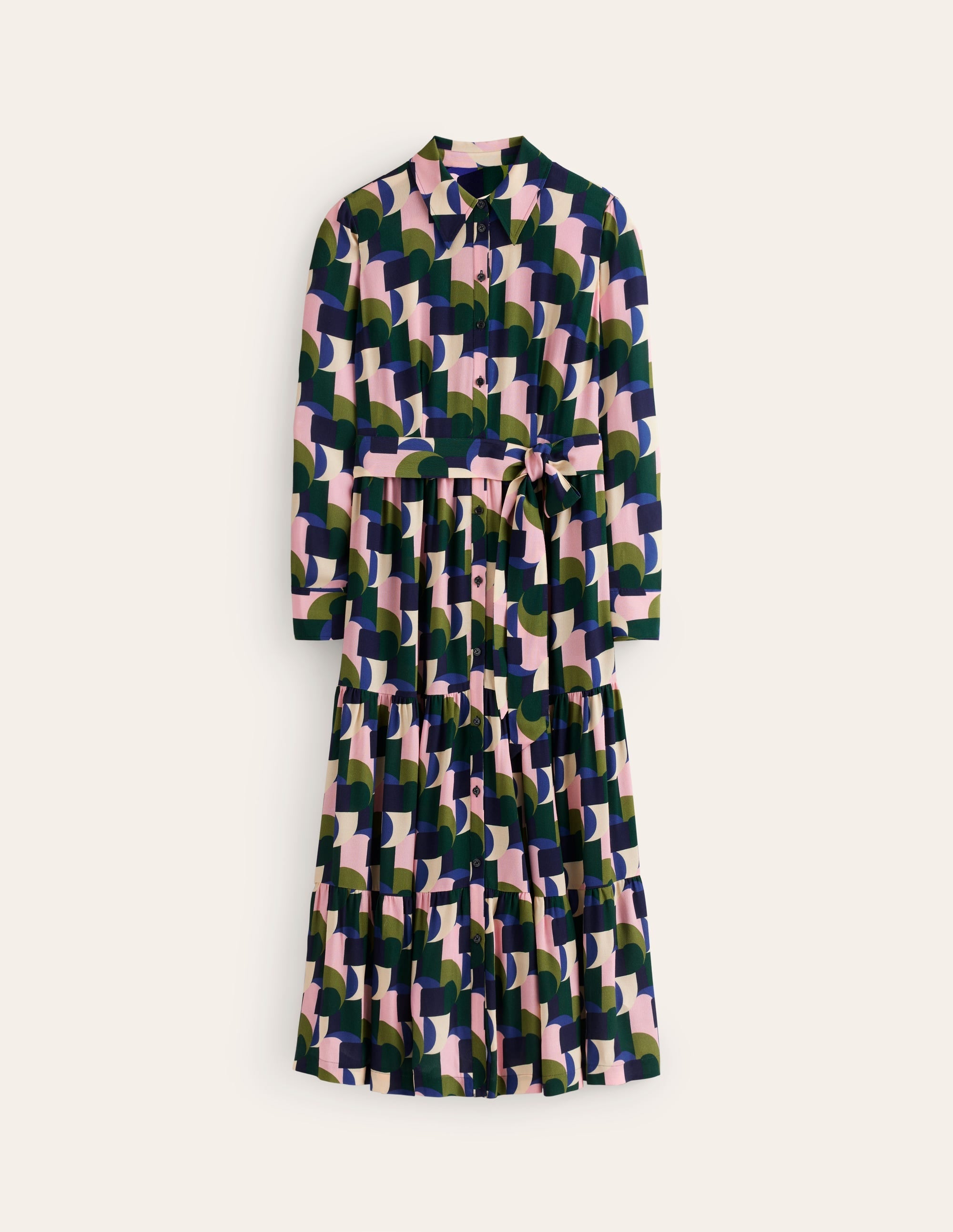 Flo Midi Shirt Dress-Botanic Garden, Geometric - Image 8