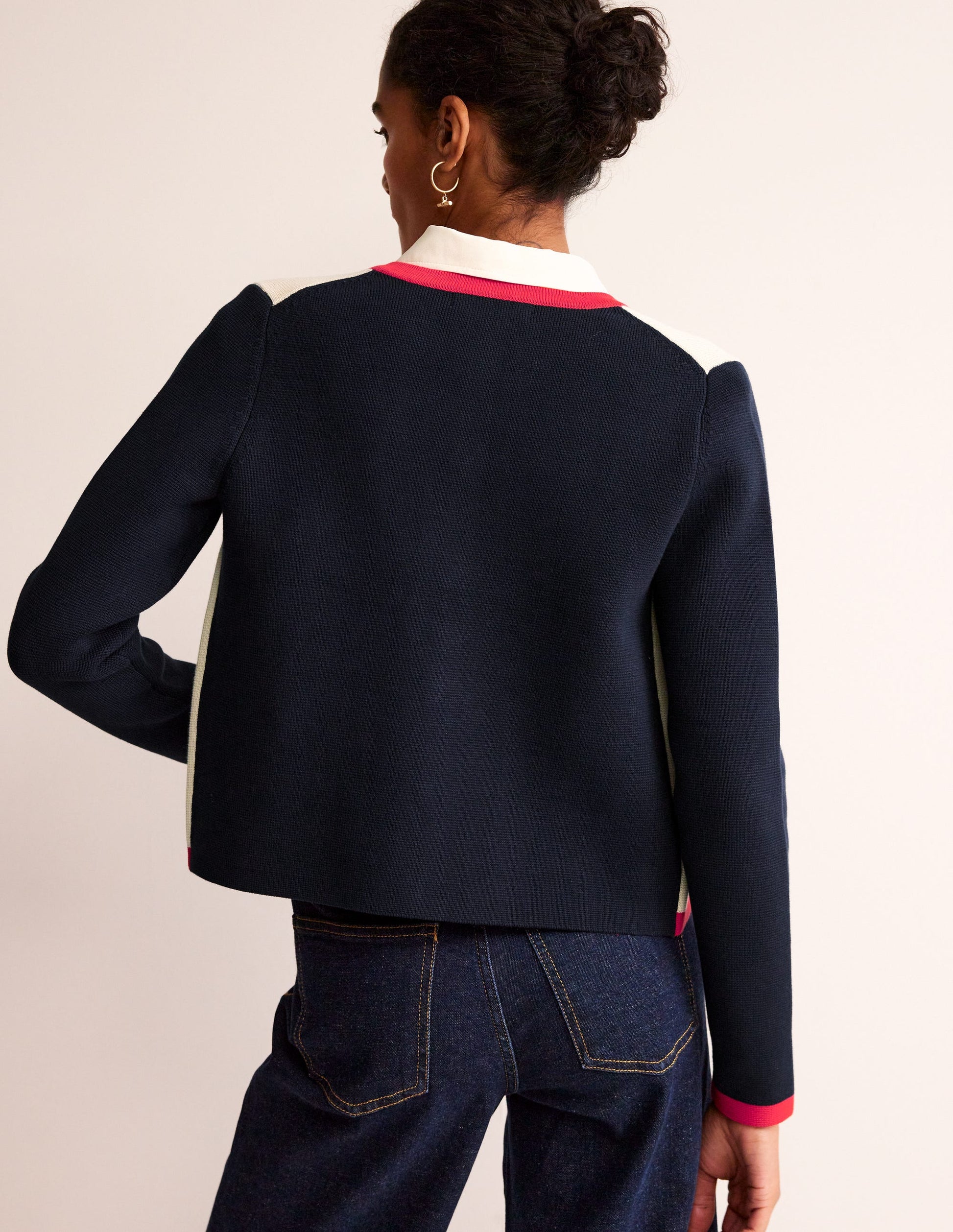 Holly Knitted Jacket-Warm Ivory/ Navy/ Red-3