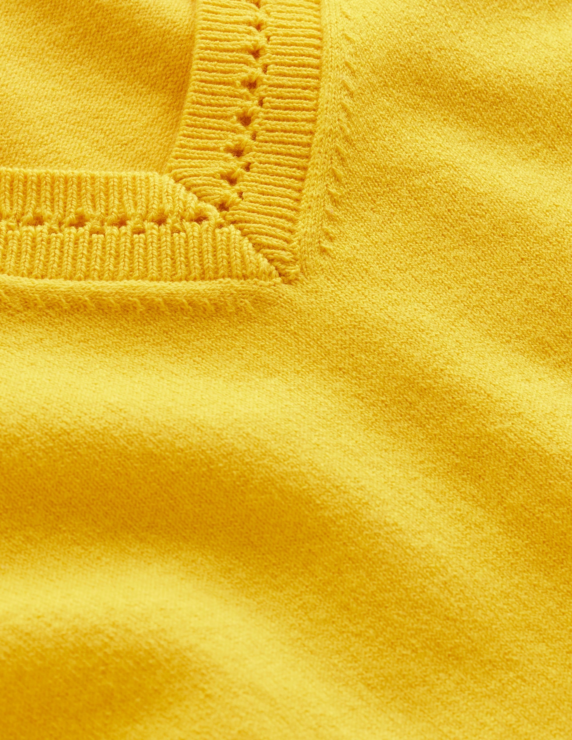 Catriona Cotton V-Neck Jumper-Passion Fruit Yellow - Image 6