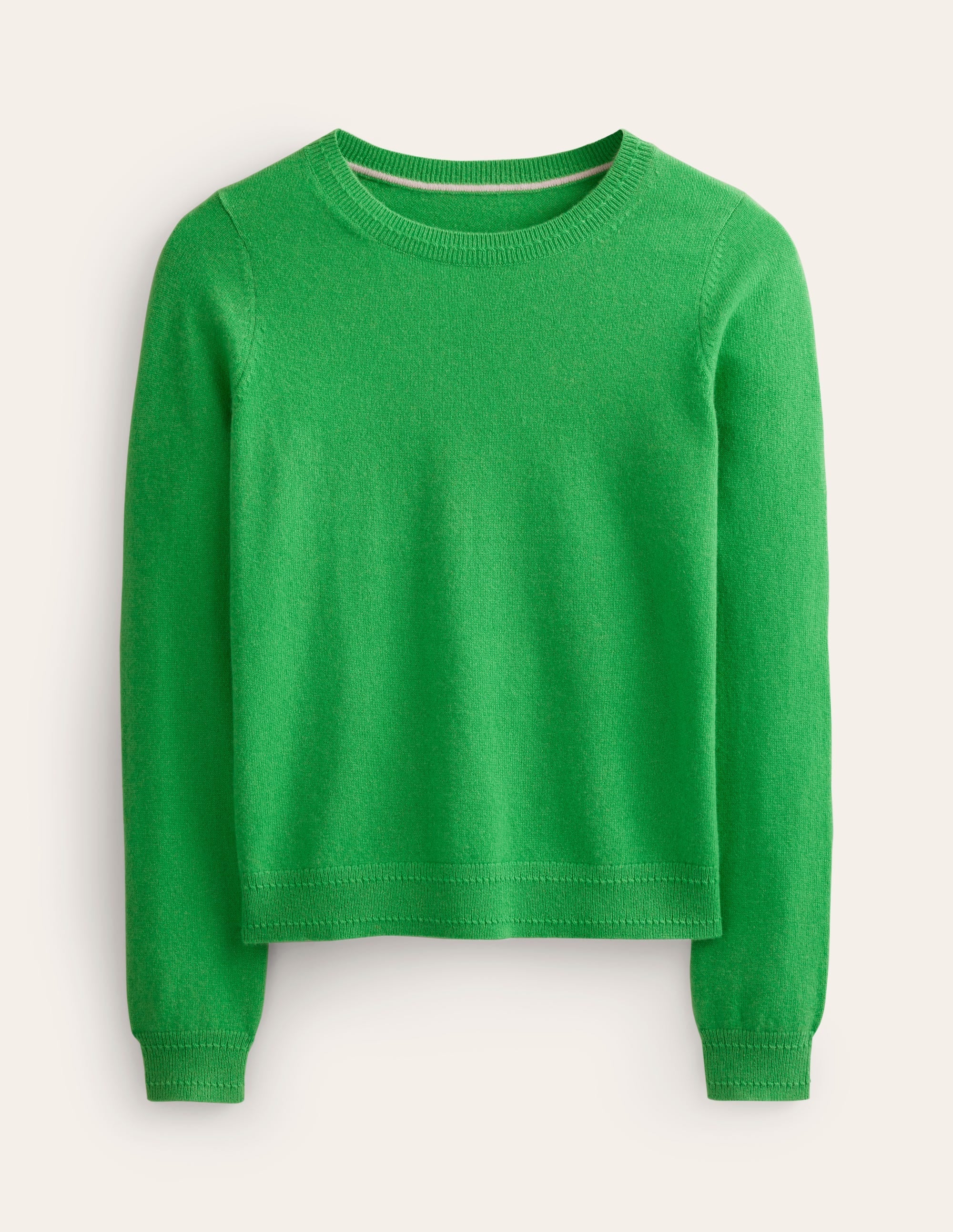 Eva Cashmere Crew Neck Jumper-Bright Green - Image 5