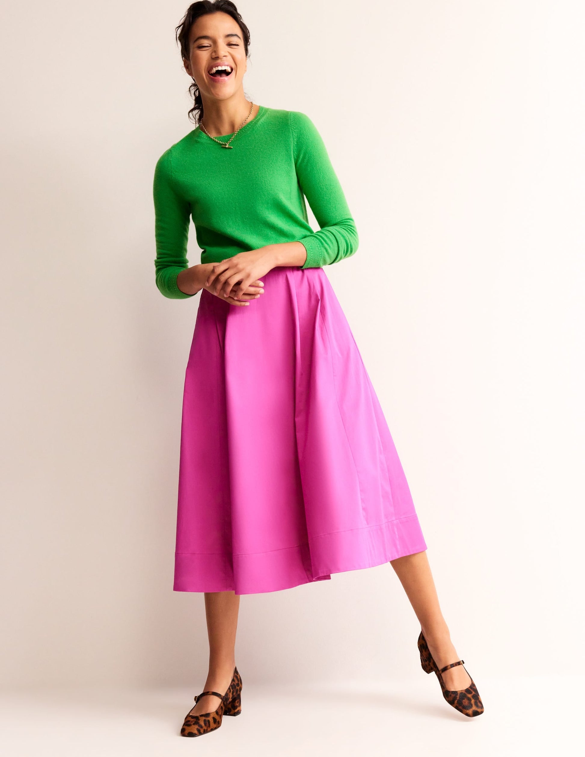 Eva Cashmere Crew Neck Jumper-Bright Green-4