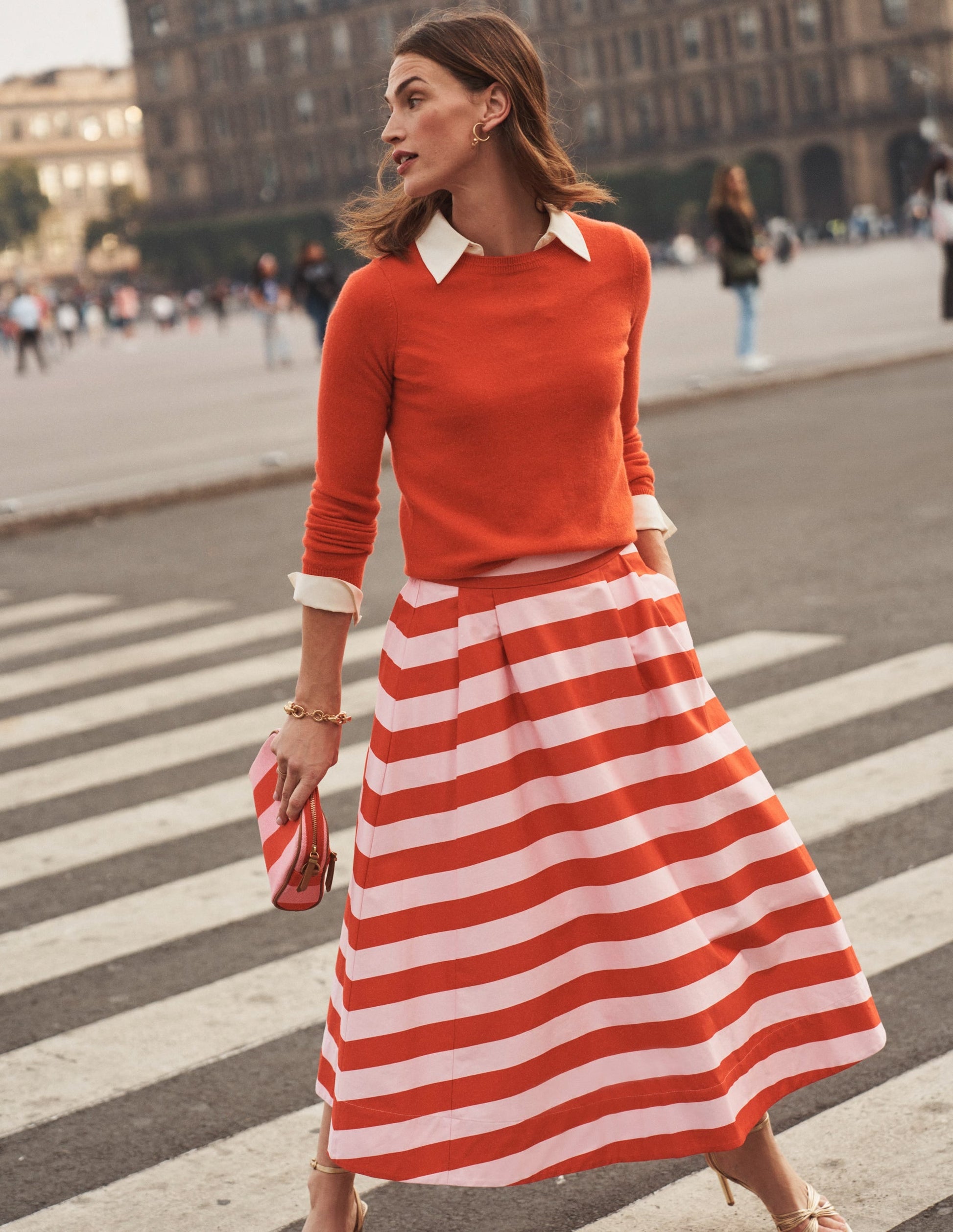 Eva Cashmere Crew Neck Jumper-Fiesta Orange-8