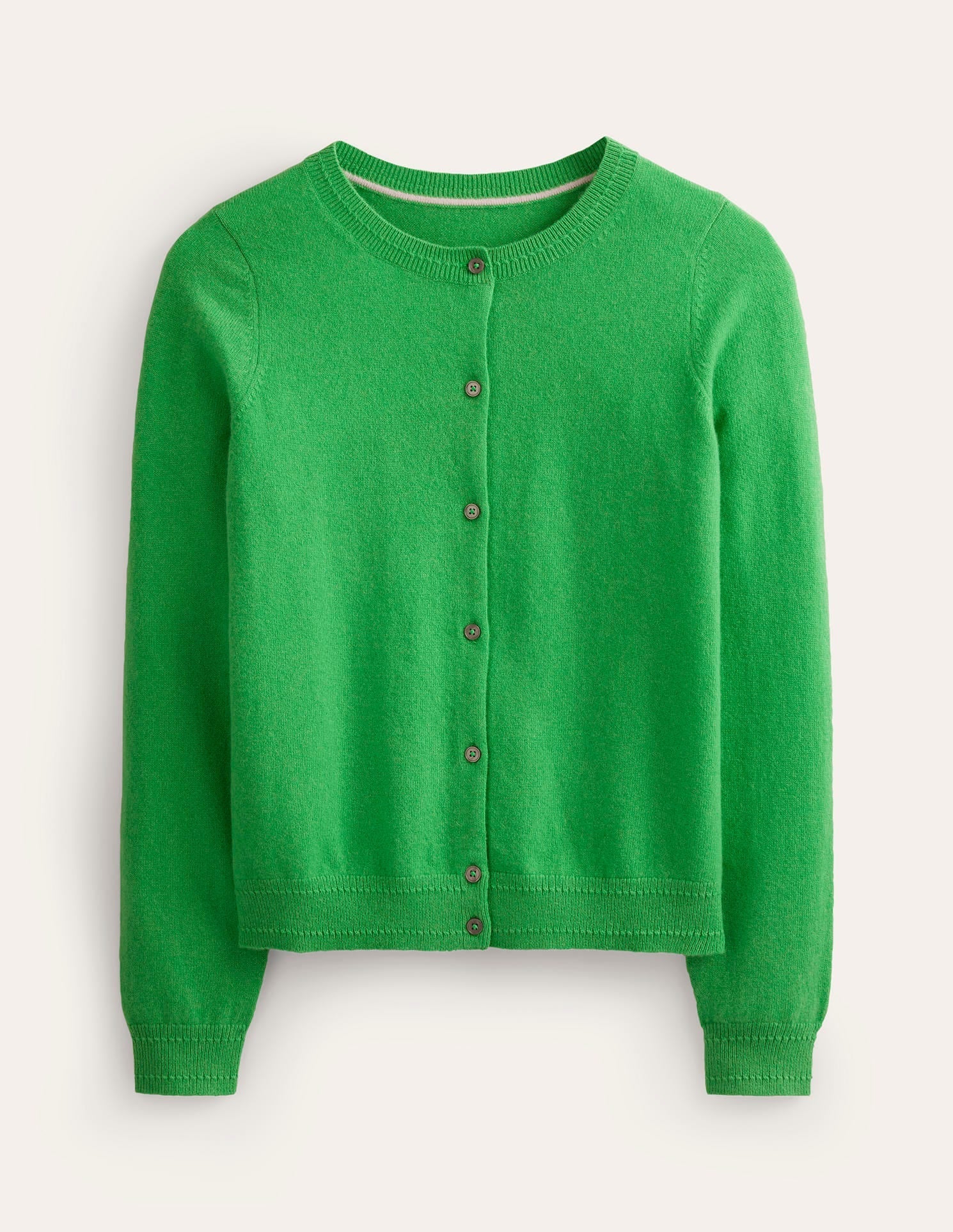 Eva Kaschmir-Cardigan mit Rundhalsausschnitt-Strahlendes Grün - Image 1