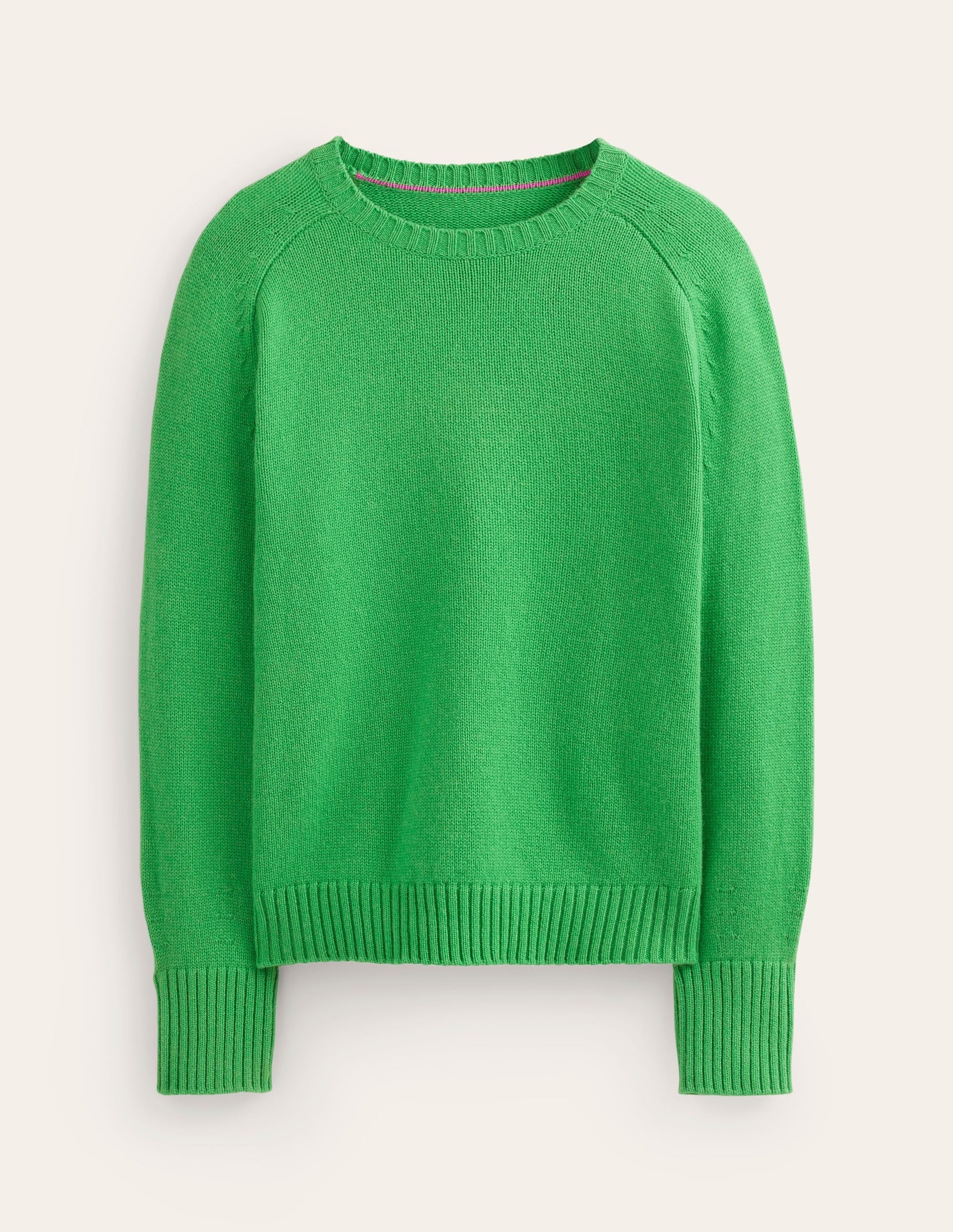 Split Cuff Cashmere Jumper-Bright Green-6