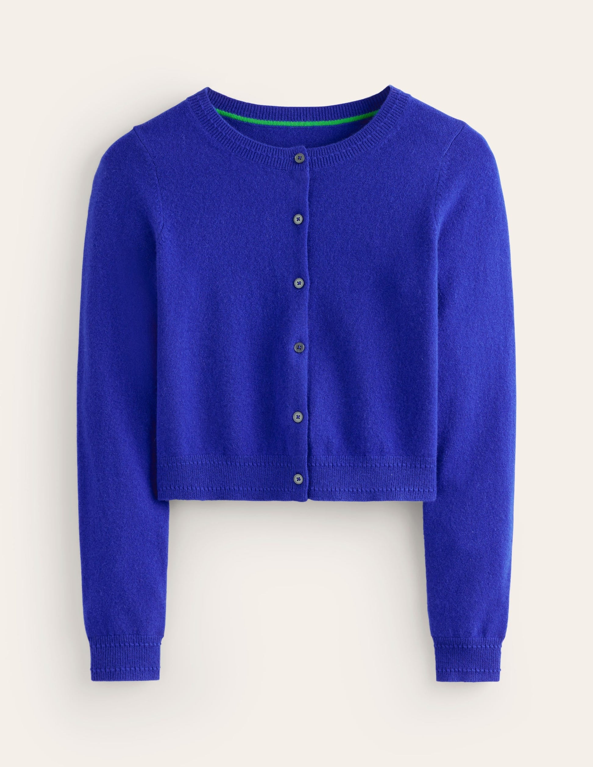 Eva Cashmere Cropped Cardigan-Bright Blue-5