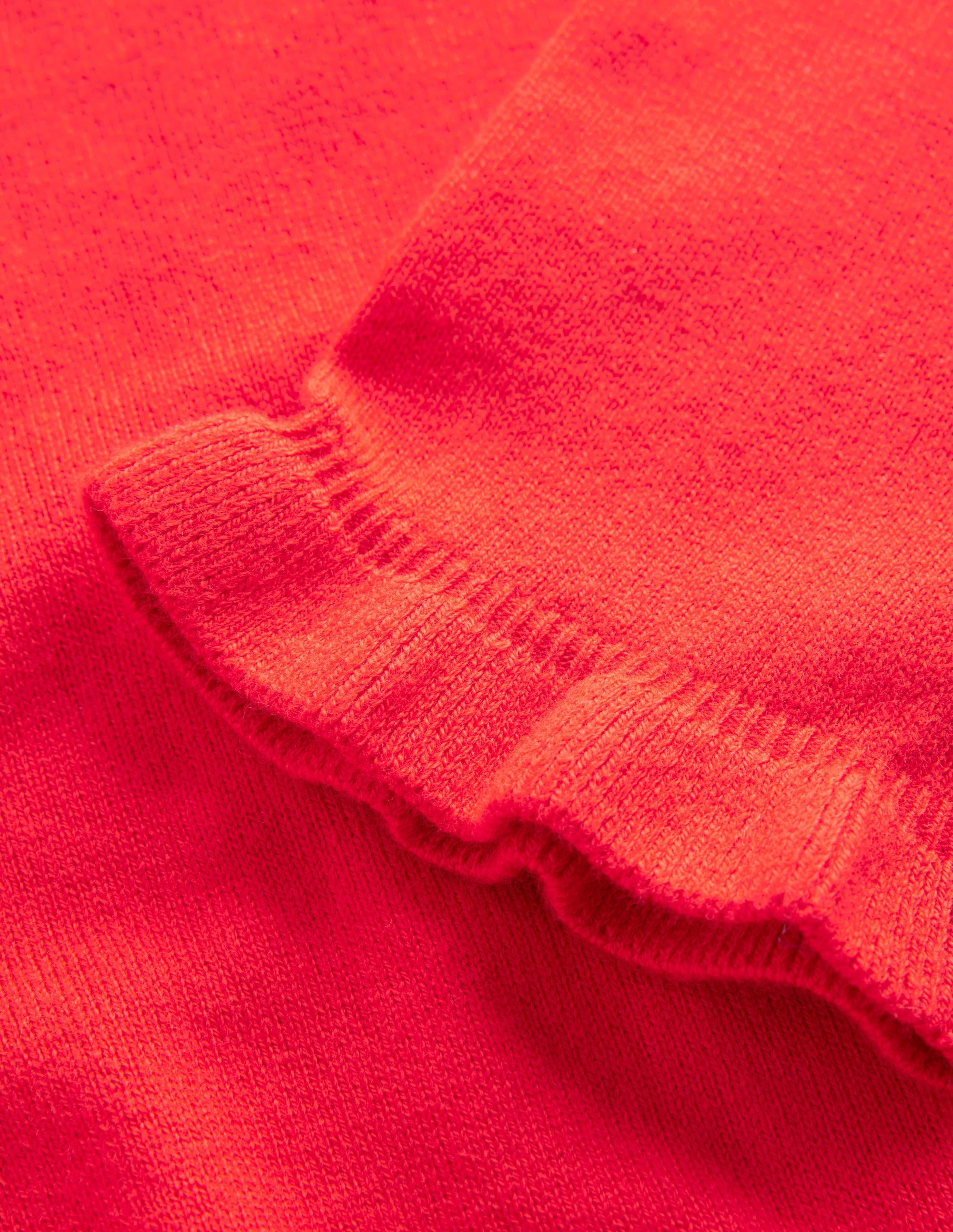 Cotton Merino Frill Jumper-Post Box Red - Image 7