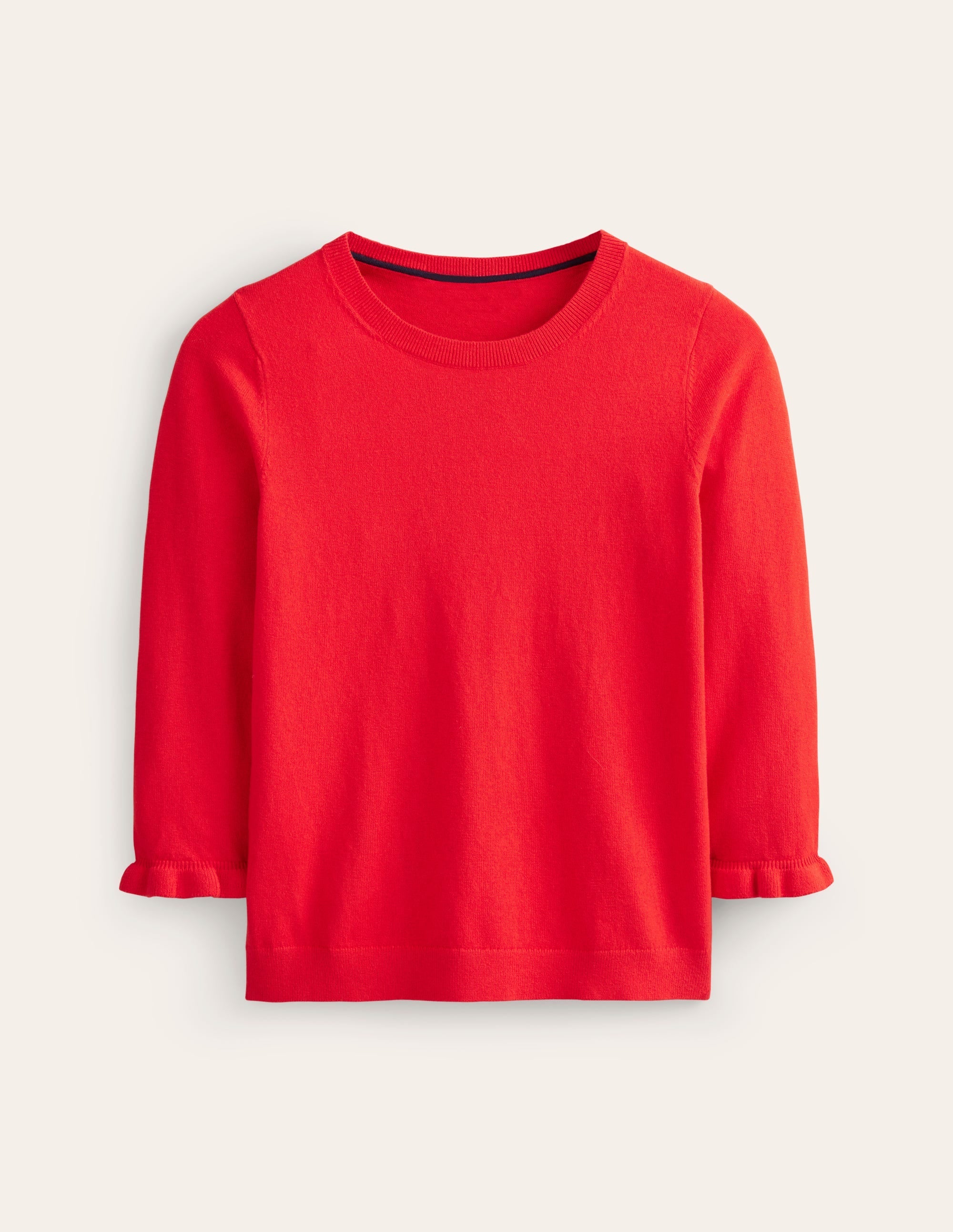 Cotton Merino Frill Jumper-Post Box Red - Image 6