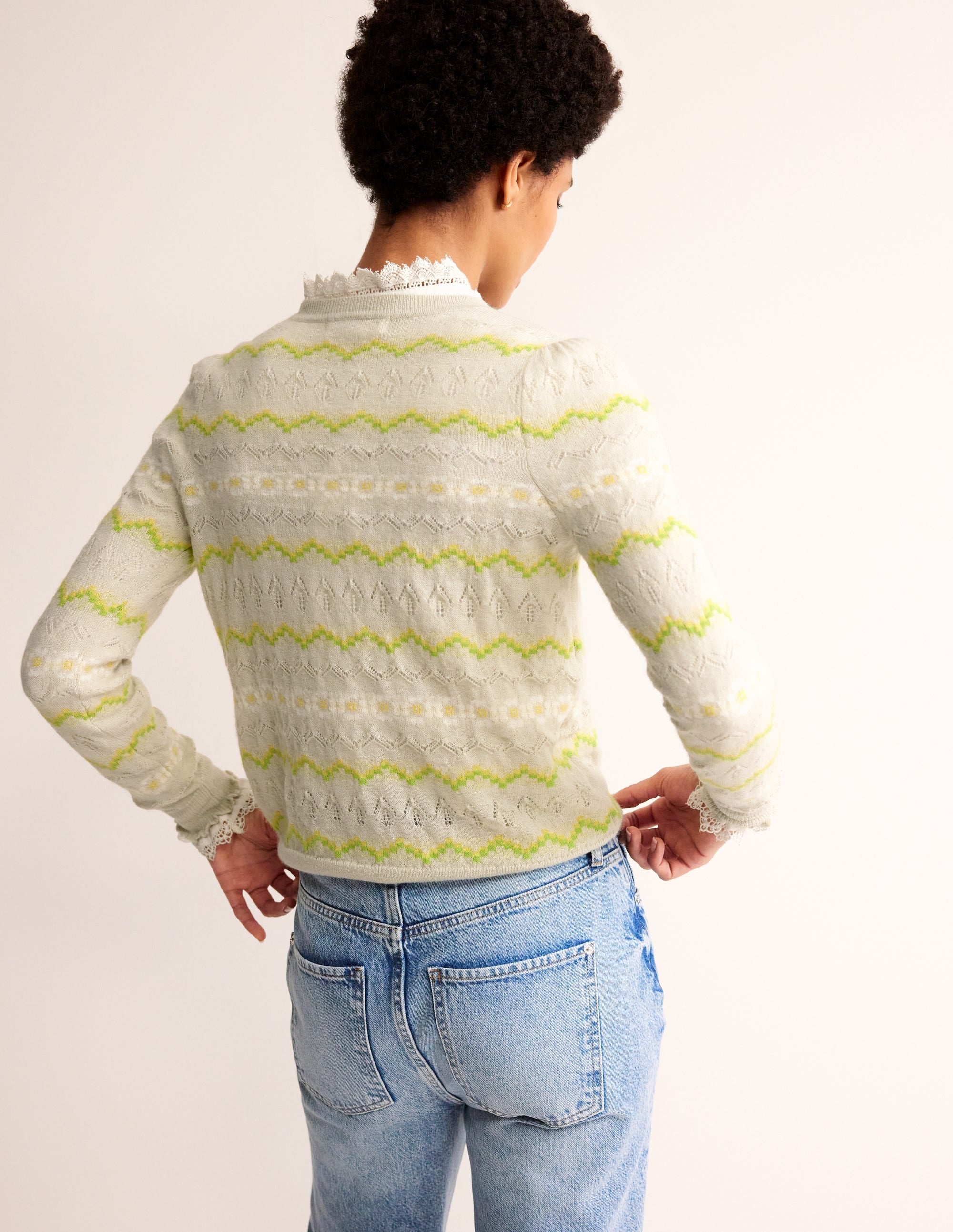Fair Isle Fluffy Jumper-Oatmeal Melange - Image 3