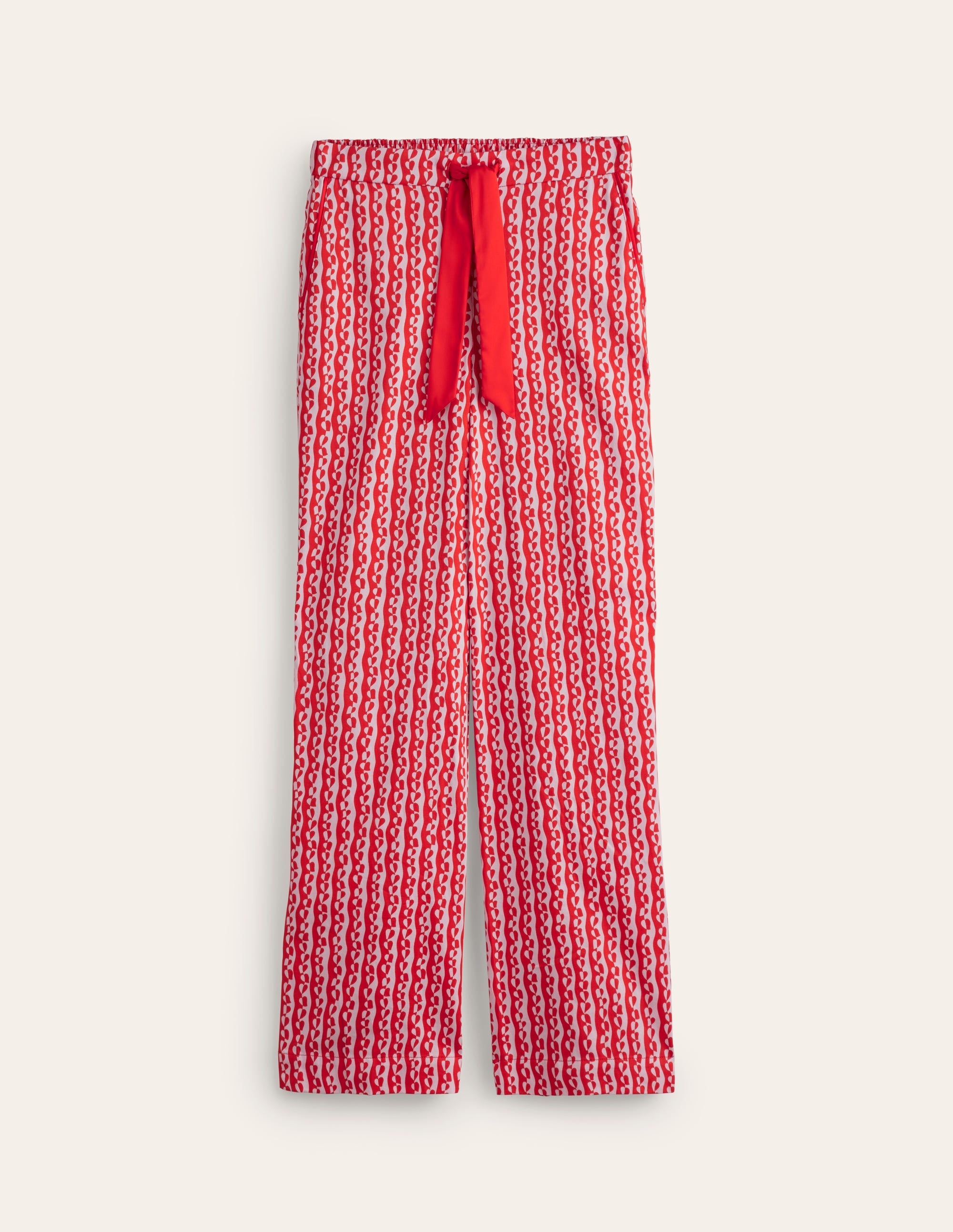 Cotton Sateen Pyjama Trousers-Orchid Pink, Abstract Heart - Image 5