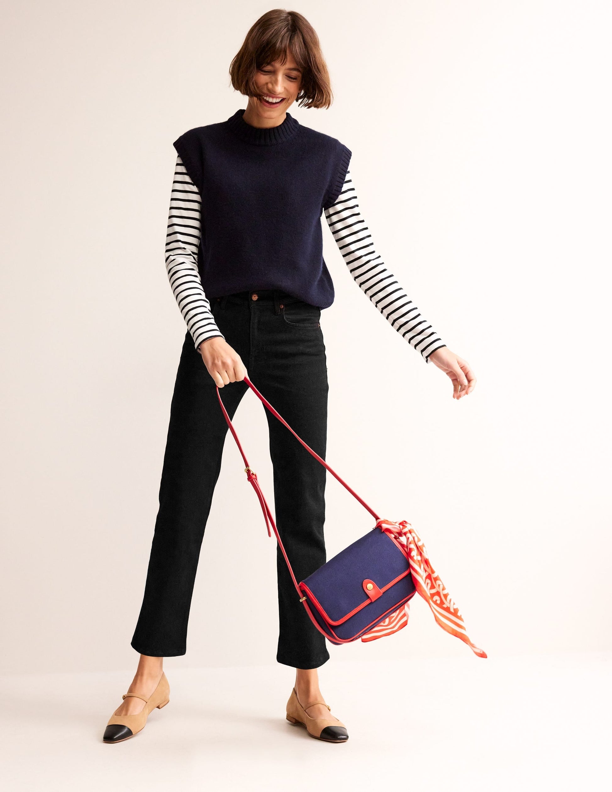 Mid Rise Slim Leg Jeans-Washed Black-1