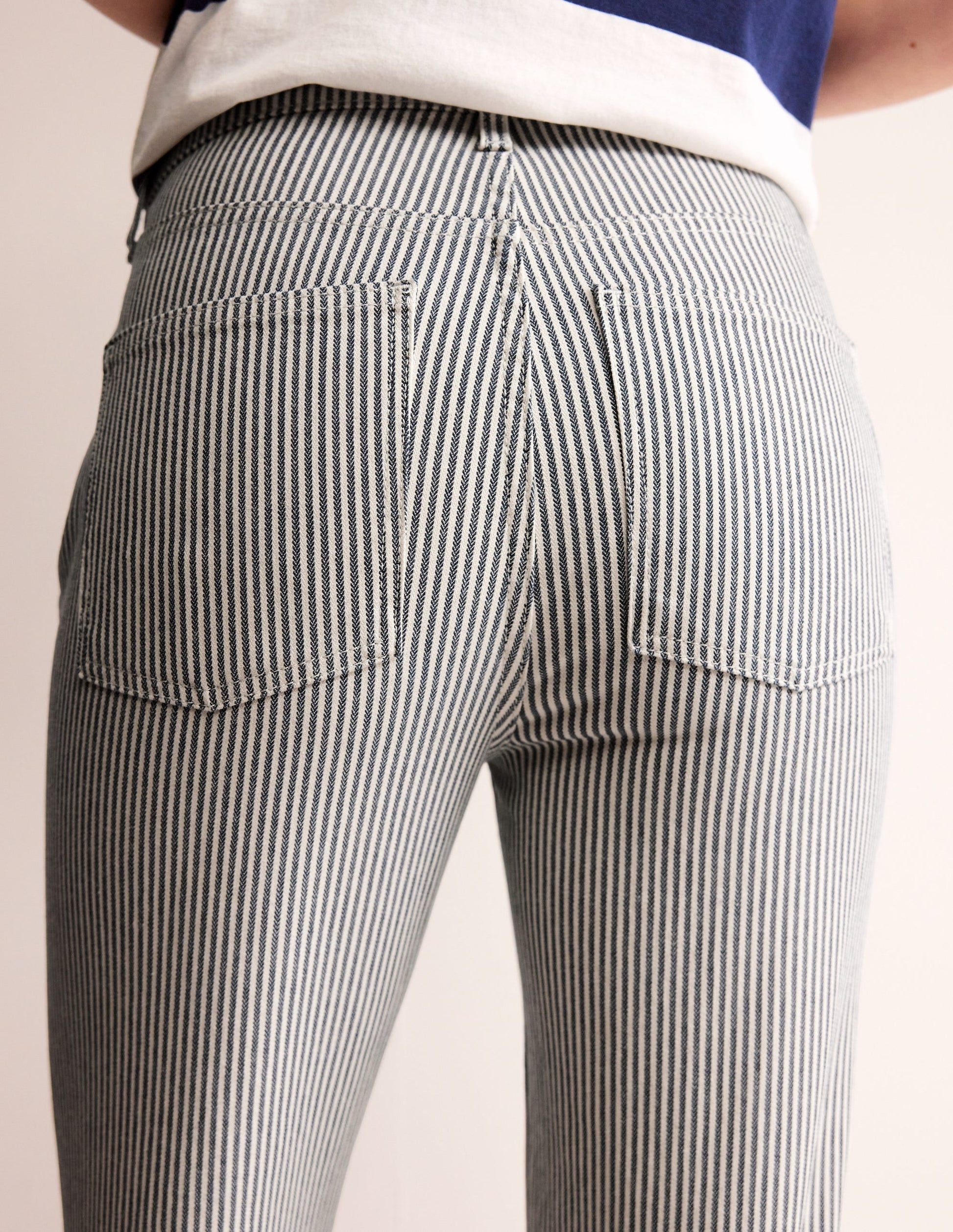Mid Rise Slim Leg Jeans-Stripe-2
