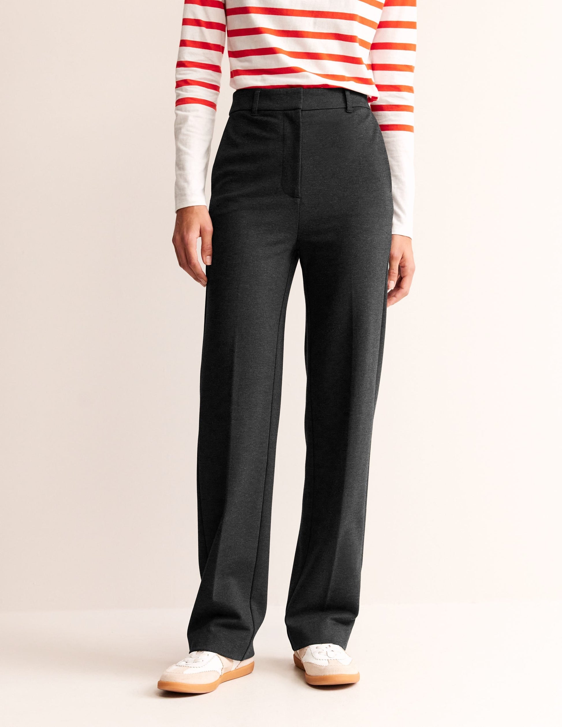 Pimlico Ponte Trousers-Charcoal Marl-4