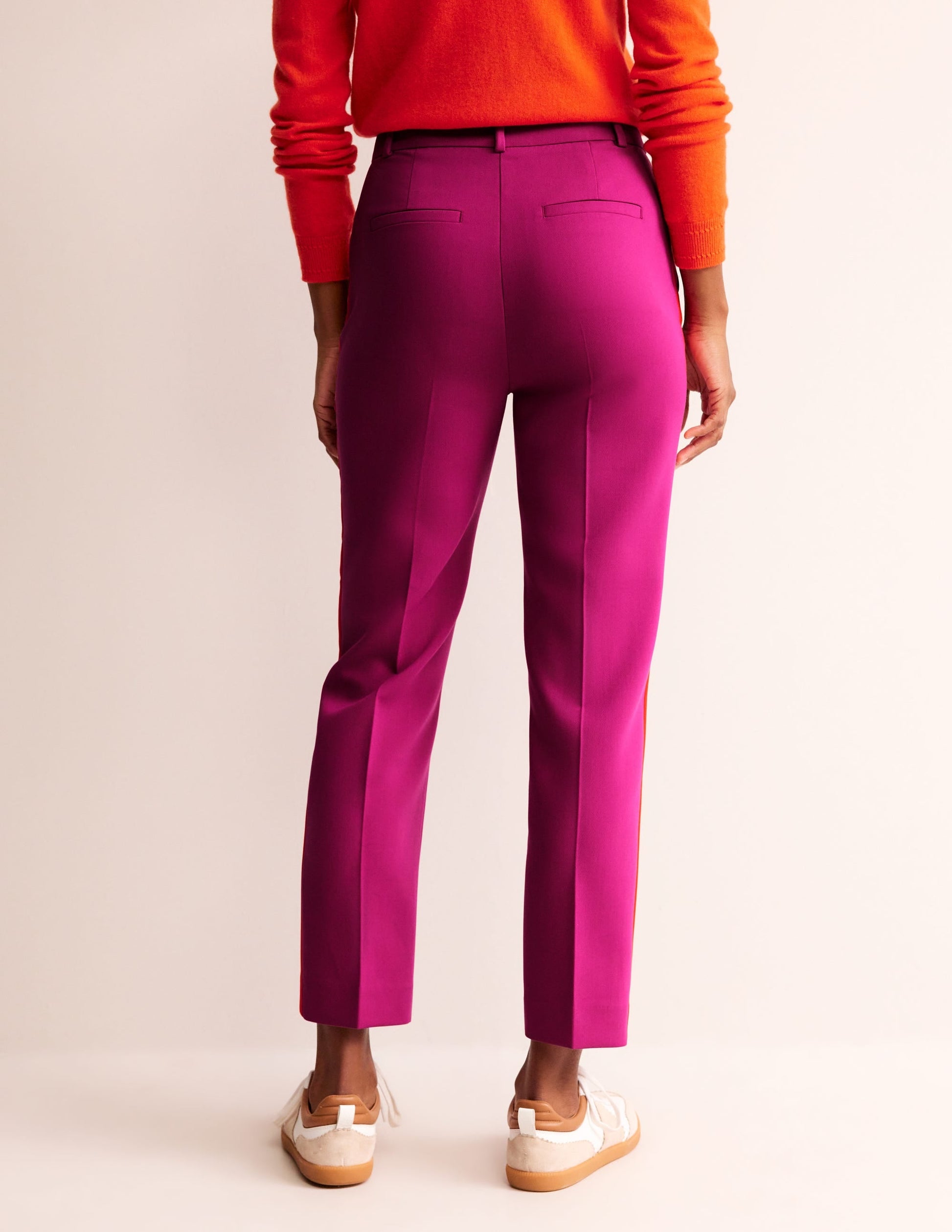 Kew Side Stripe Trousers-Rose Violet, Red Stripe-3