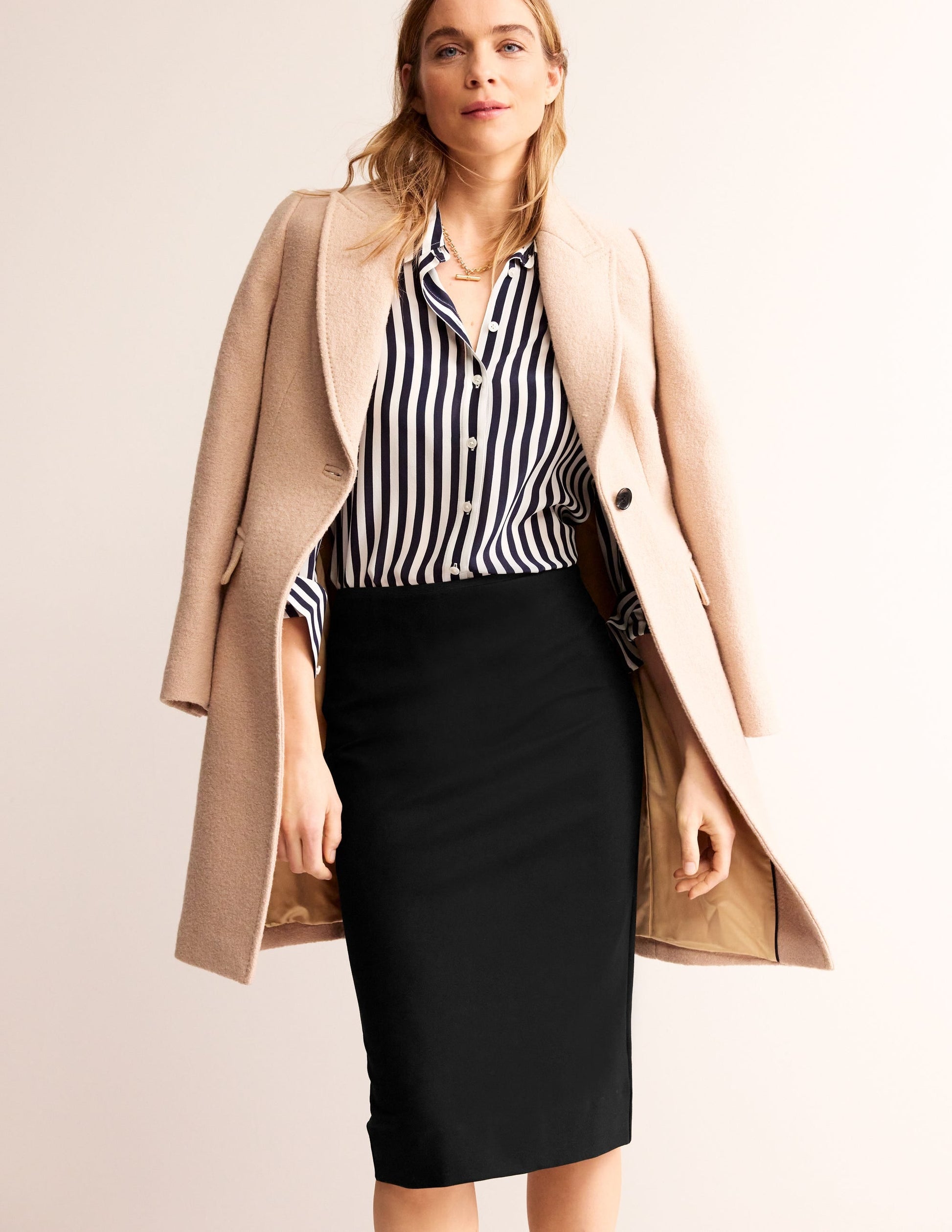 Hampshire Ponte Skirt-Black-1