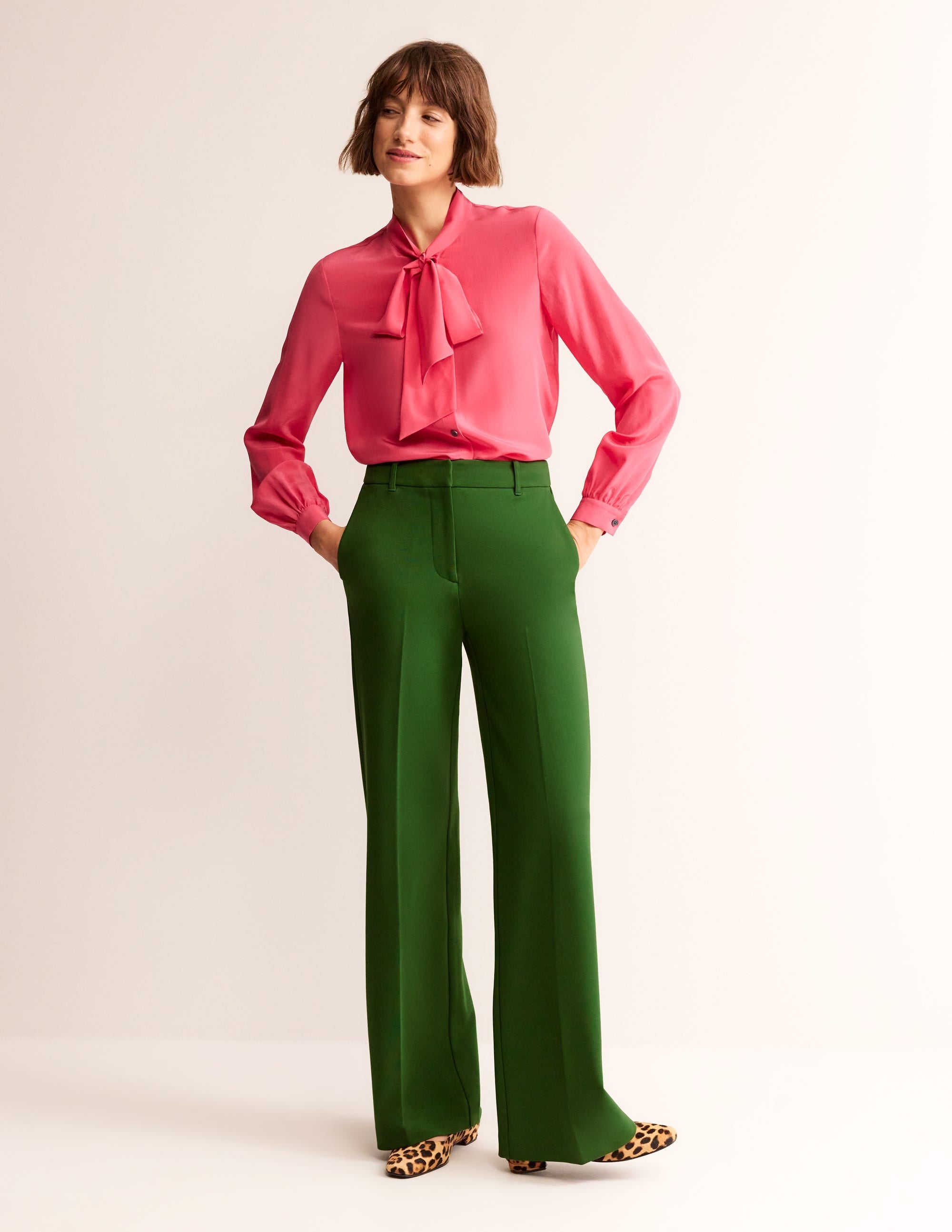 Westbourne Ponte Trousers-Winter Green - Image 1