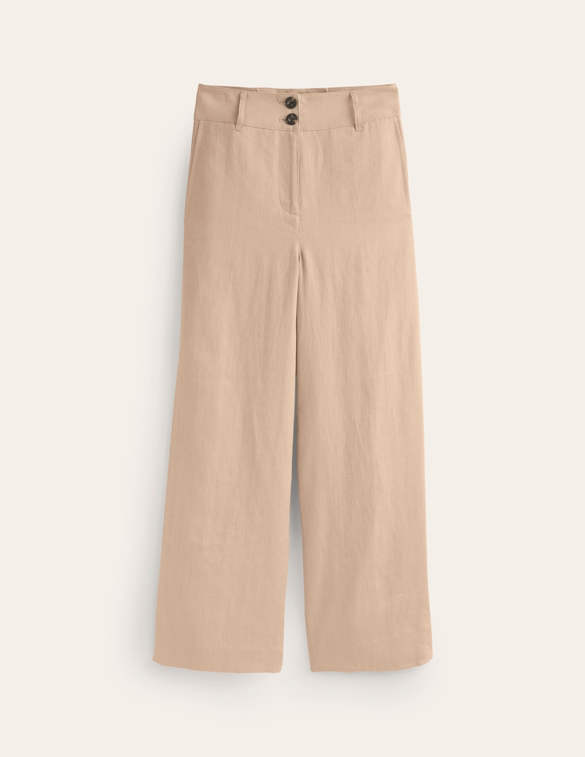 Westbourne Linen Crop Trousers-Neutral - Image 5