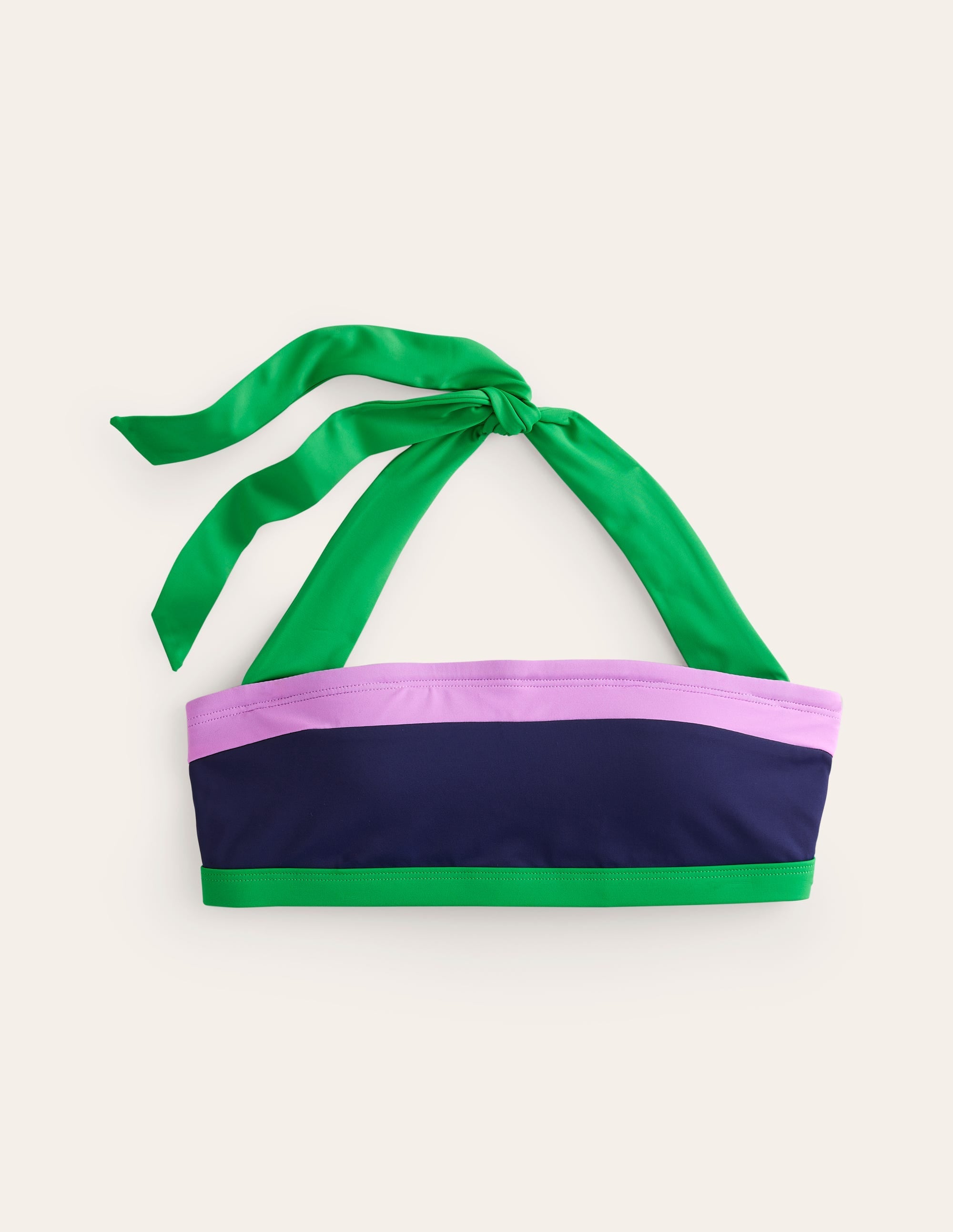 Santorini Bikini Top-Navy/ Green Colourblock - Image 5