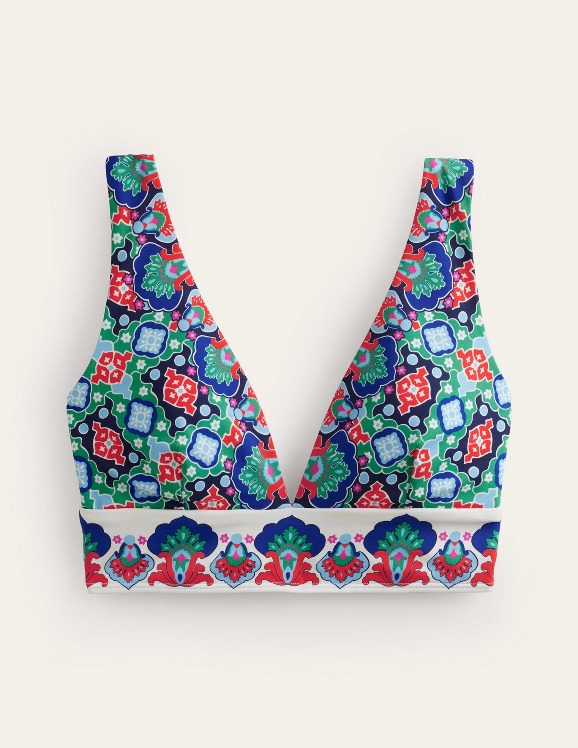 Porto Bikini Top-Green Tambourine, Coastal Tile-5